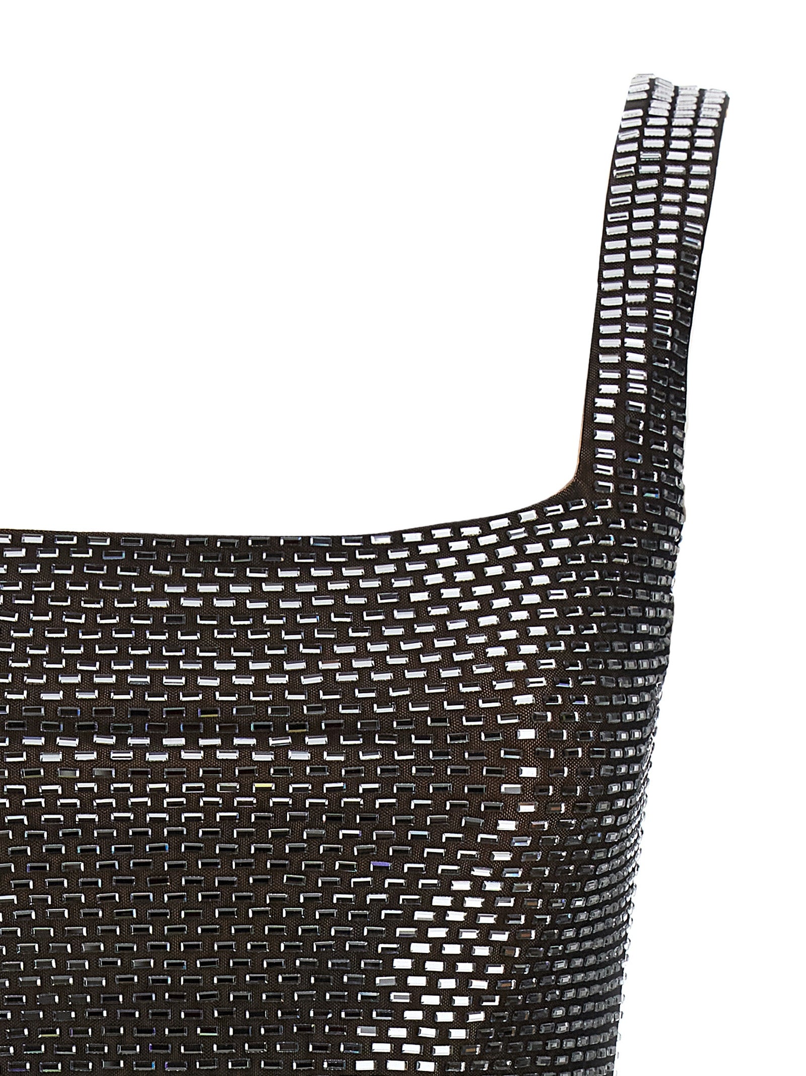 Self Portrait 'Gunmetal Rhinestone Mesh Mini' Dress