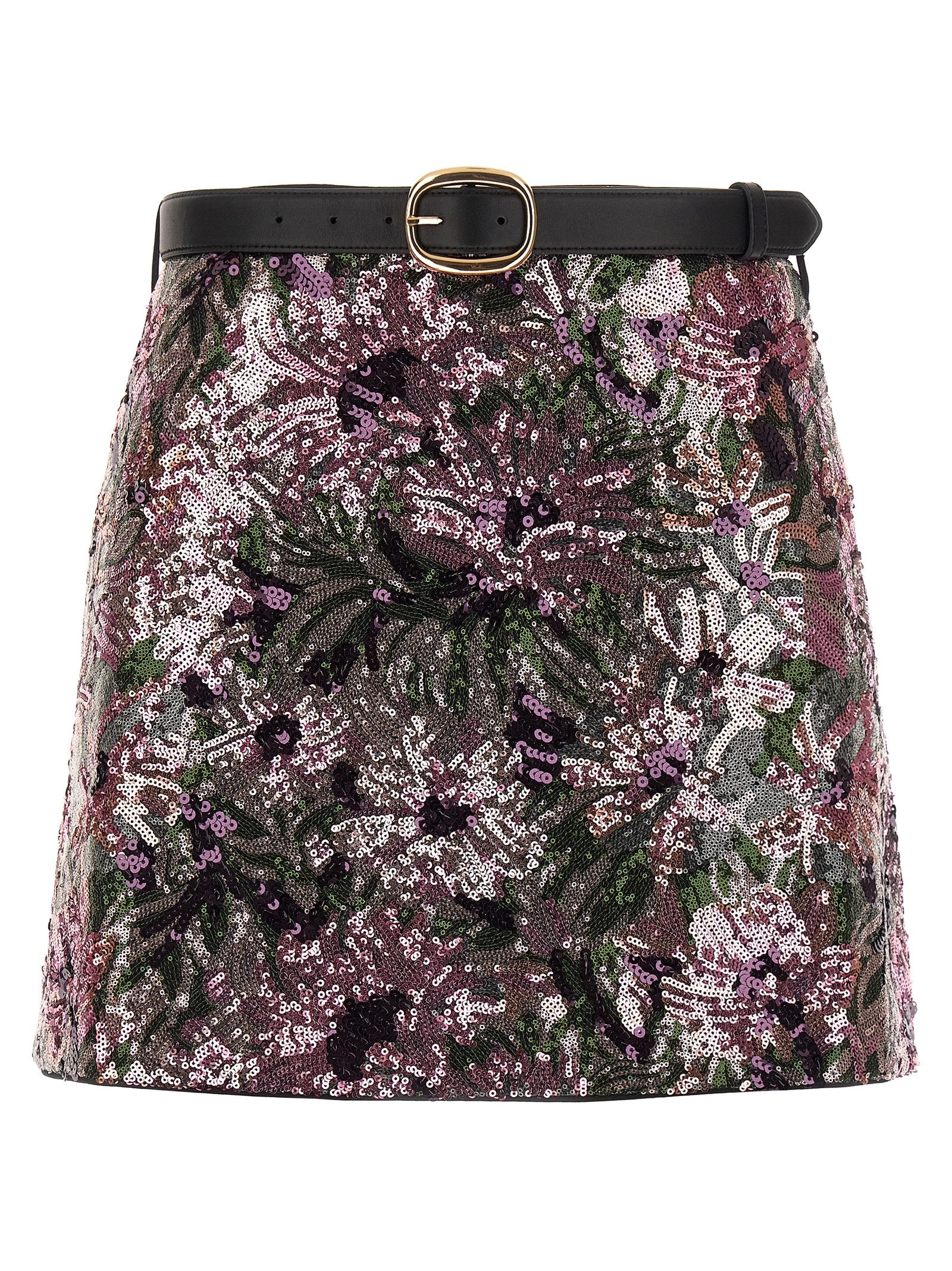 Self Portrait 'Floral Sequin Mini' Skirt
