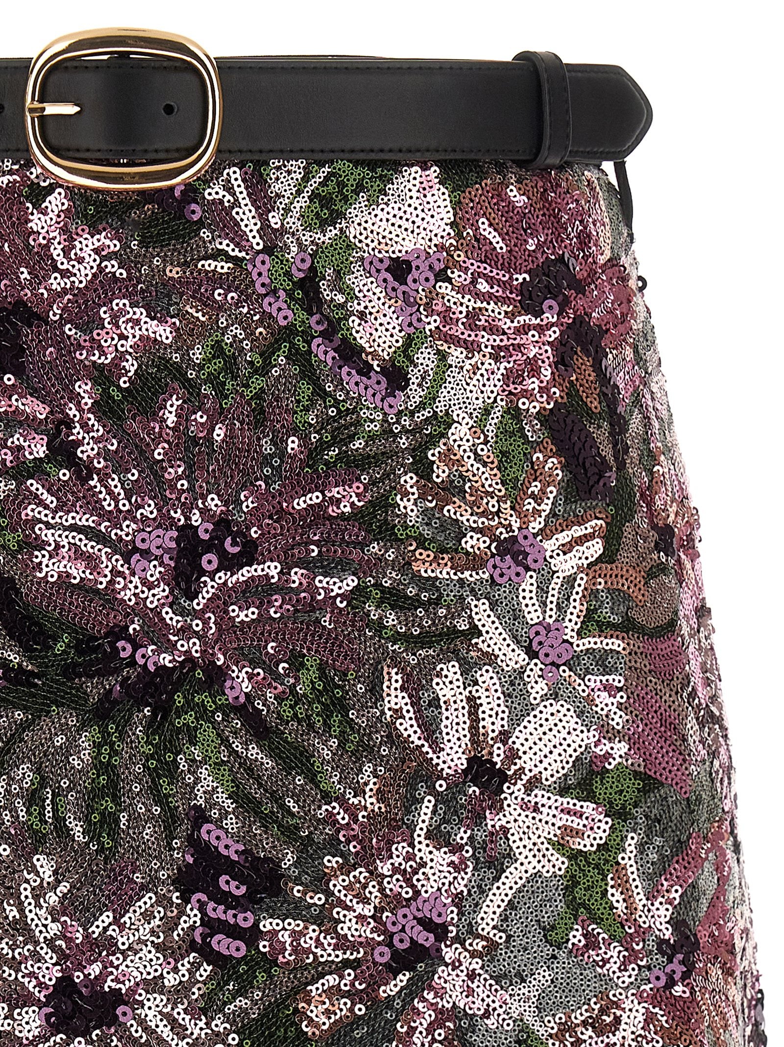 Self Portrait 'Floral Sequin Mini' Skirt