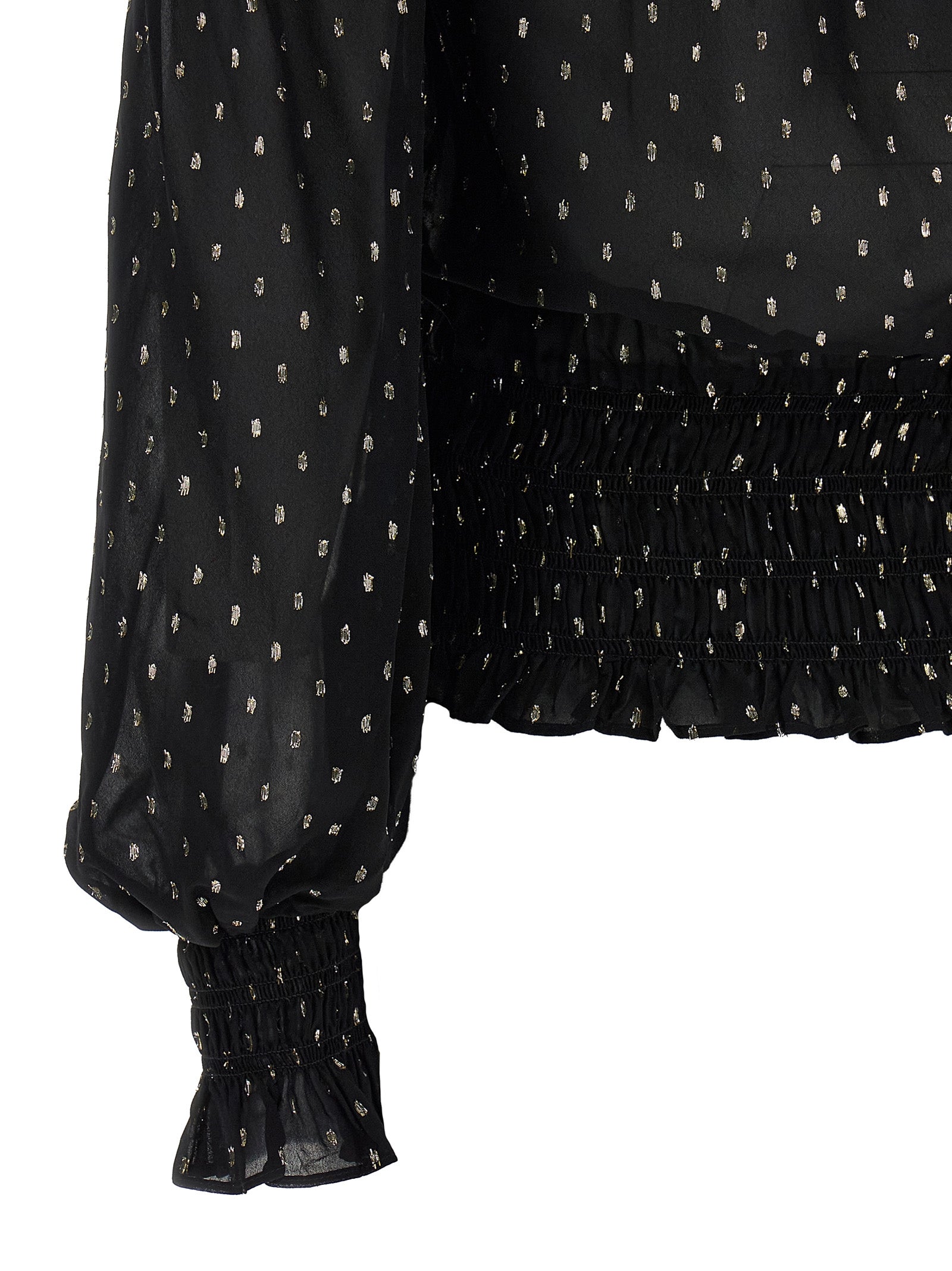 Self Portrait 'Black And Gold Chiffon' Top