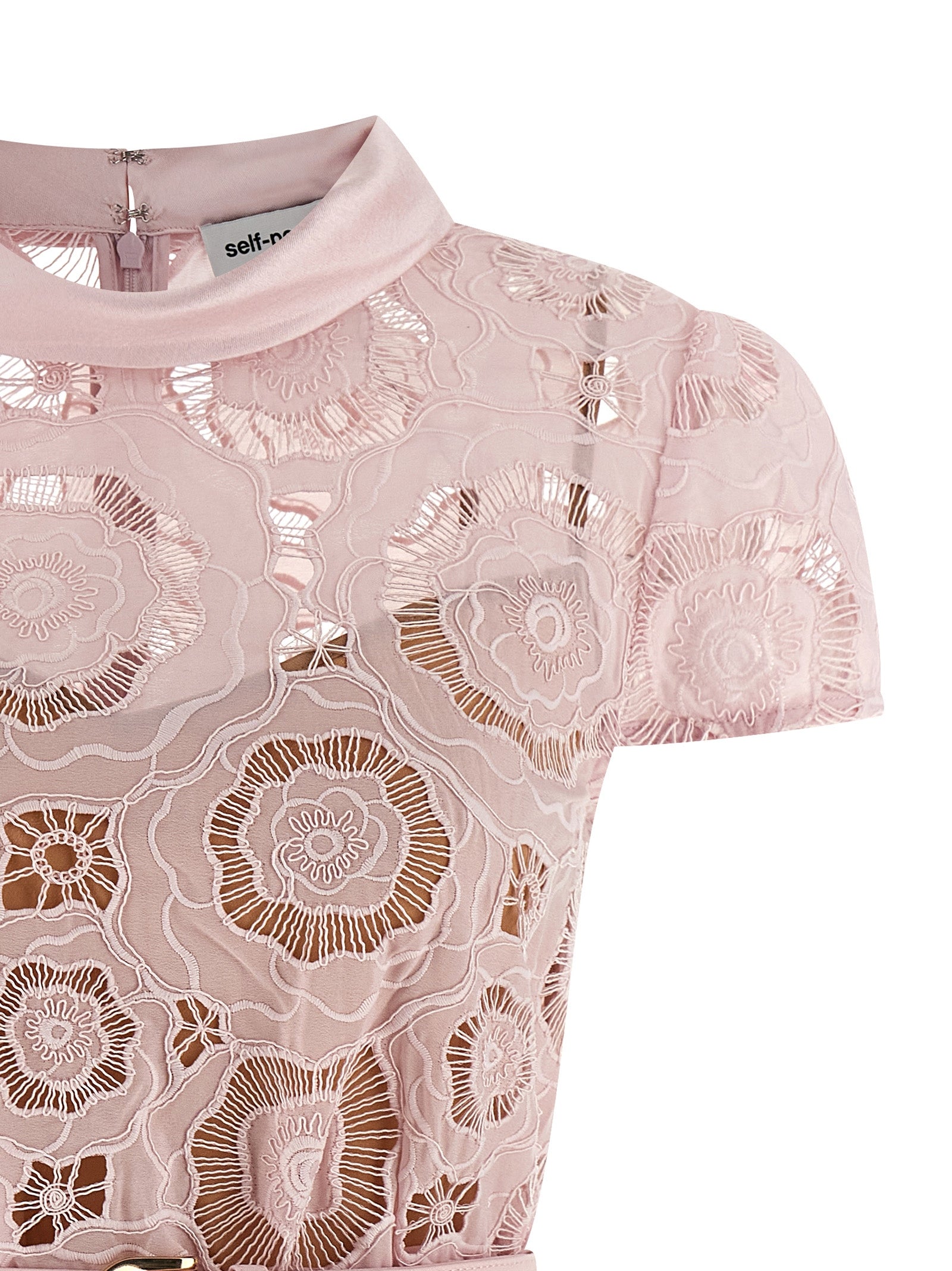 Self Portrait 'Pink Floral Lace Mini' Dress