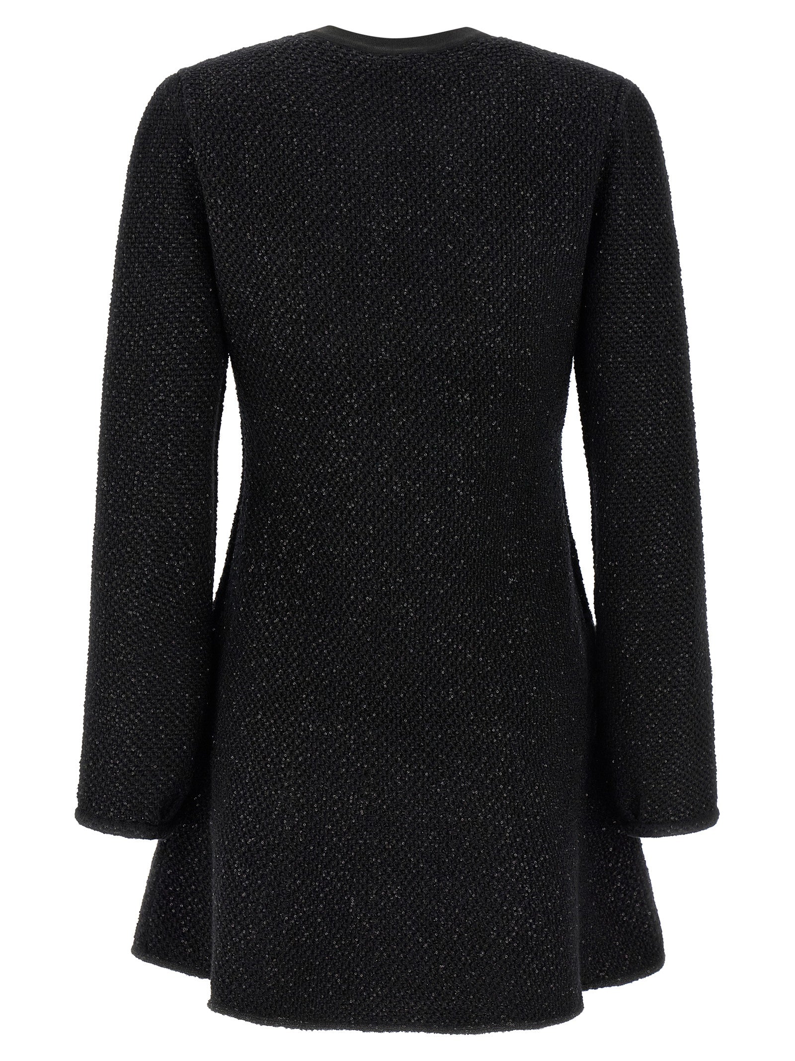 Self Portrait 'Black Sequin Knit Mini' Dress