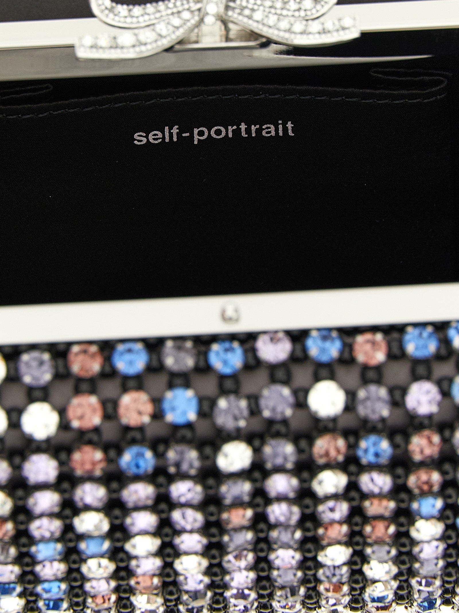 Self Portrait 'Multi Crystal Chainmail' Clutch