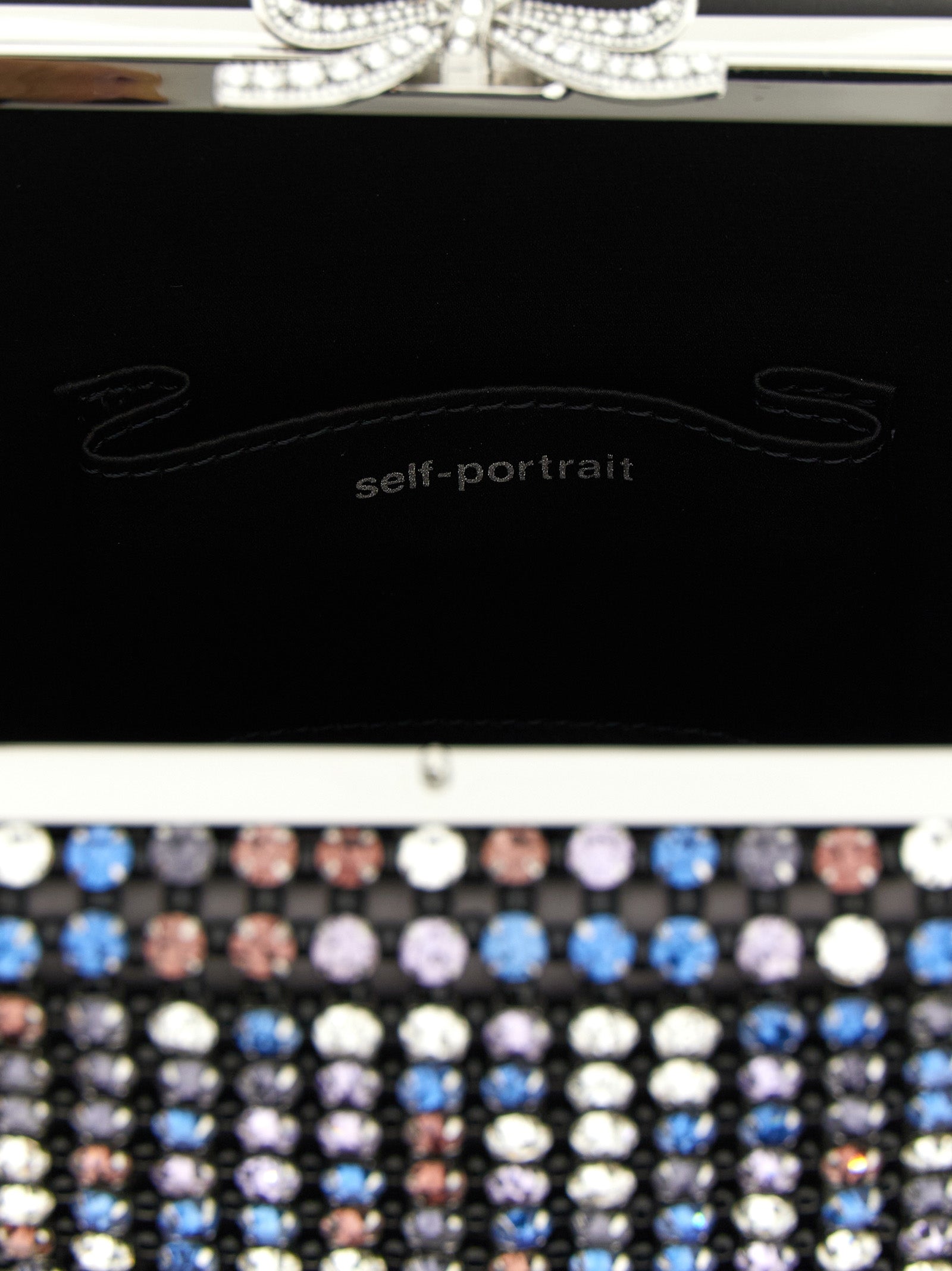 Self Portrait 'Multi Crystal Chainmail' Mini Handbag