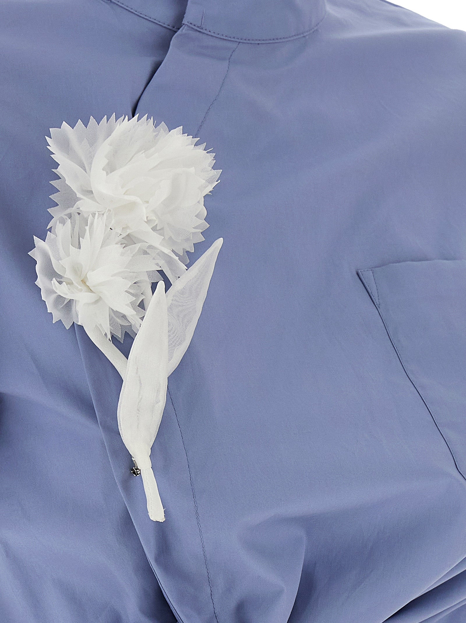 Self Portrait 'Blue Cotton Tie Side' Top