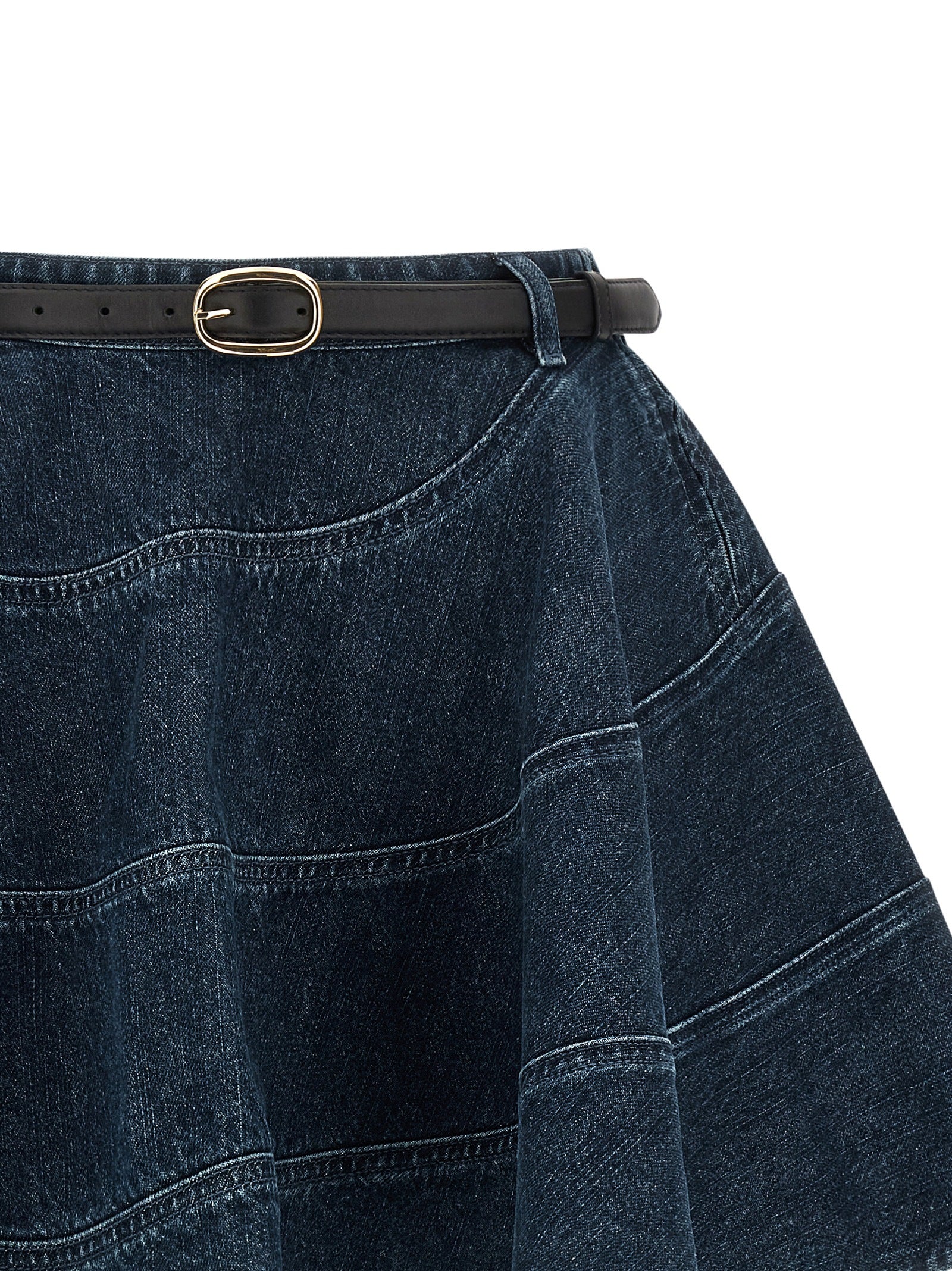 Self Portrait 'Flared Denim Mini' Skirt