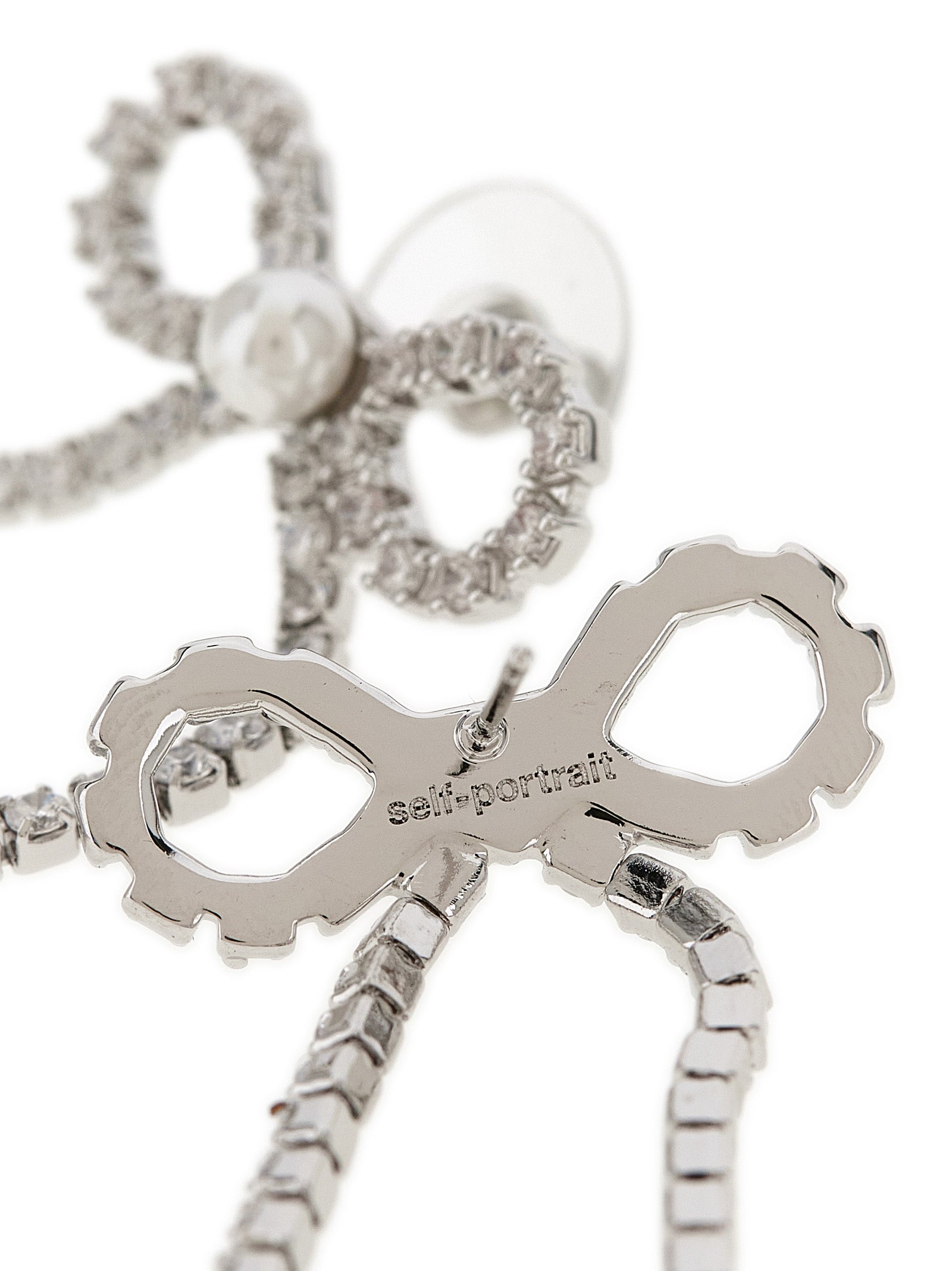 Self Portrait 'Crystal Droplet Bow' Earrings