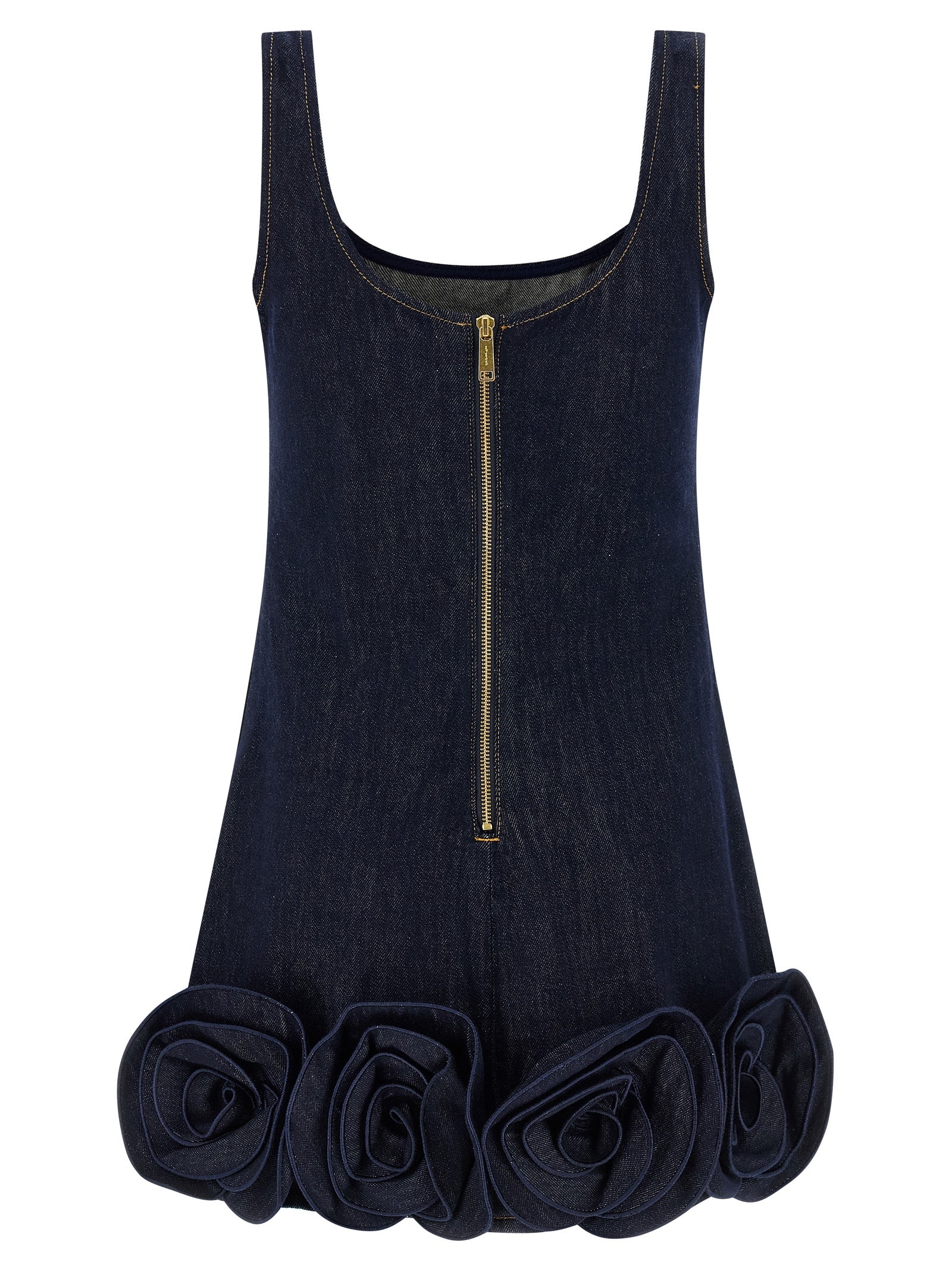 Self Portrait 'Indigo Denim 3D Flower Mini' Dress