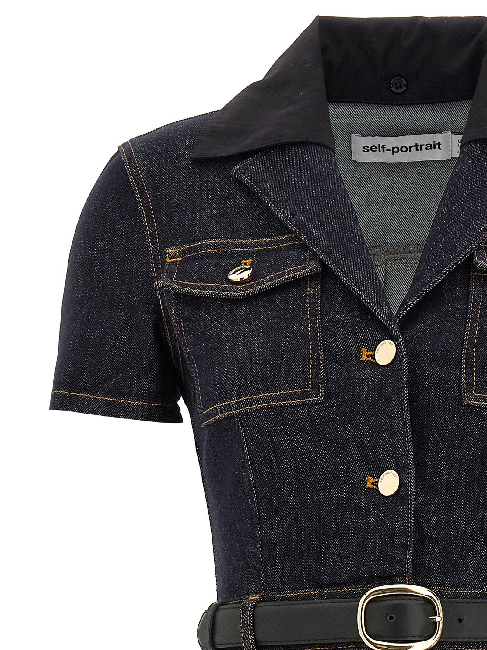 Self Portrait 'Indigo Denim Midi' Dress