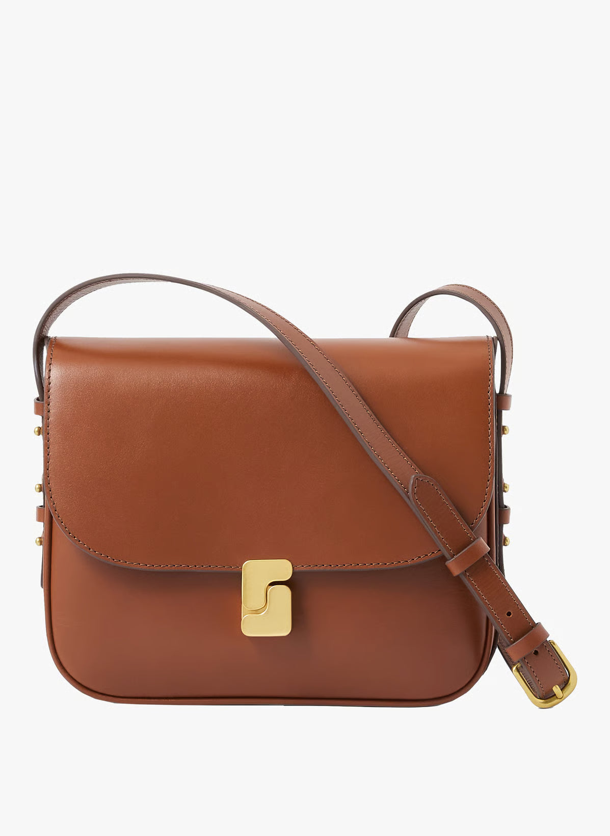 Soeur Glazed Leather Shoulder Bag