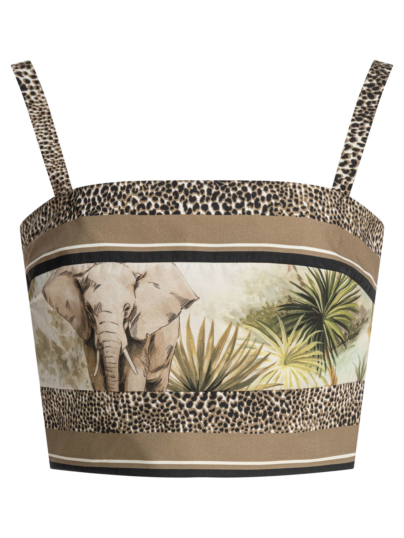 Elie Saab Savannah Print Cropped Top
