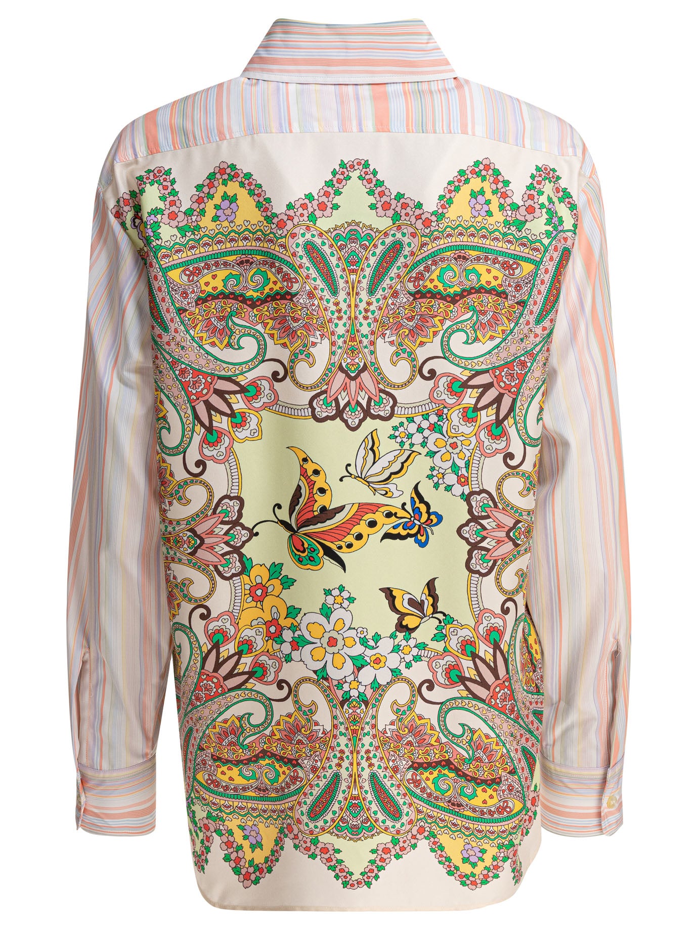 Etro Striped Shirt With Print On The Back