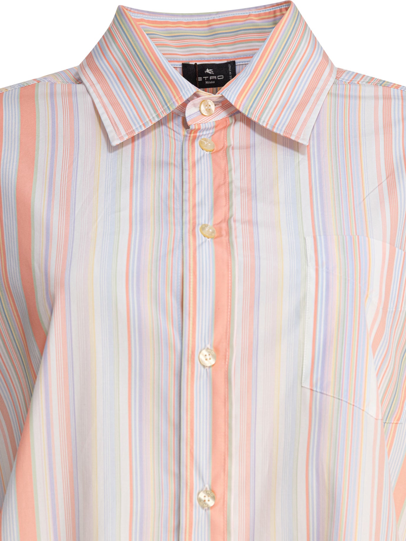 Etro Striped Shirt With Print On The Back