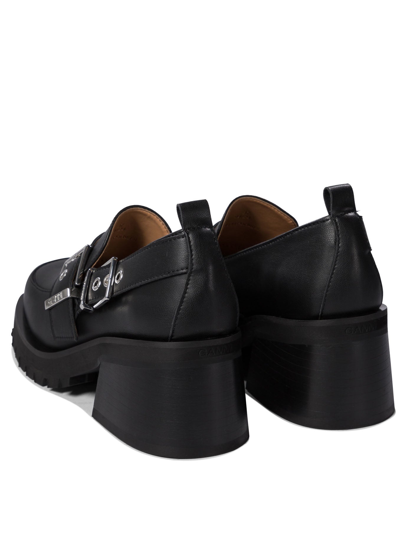 Ganni Loafers With Platform And Buckle