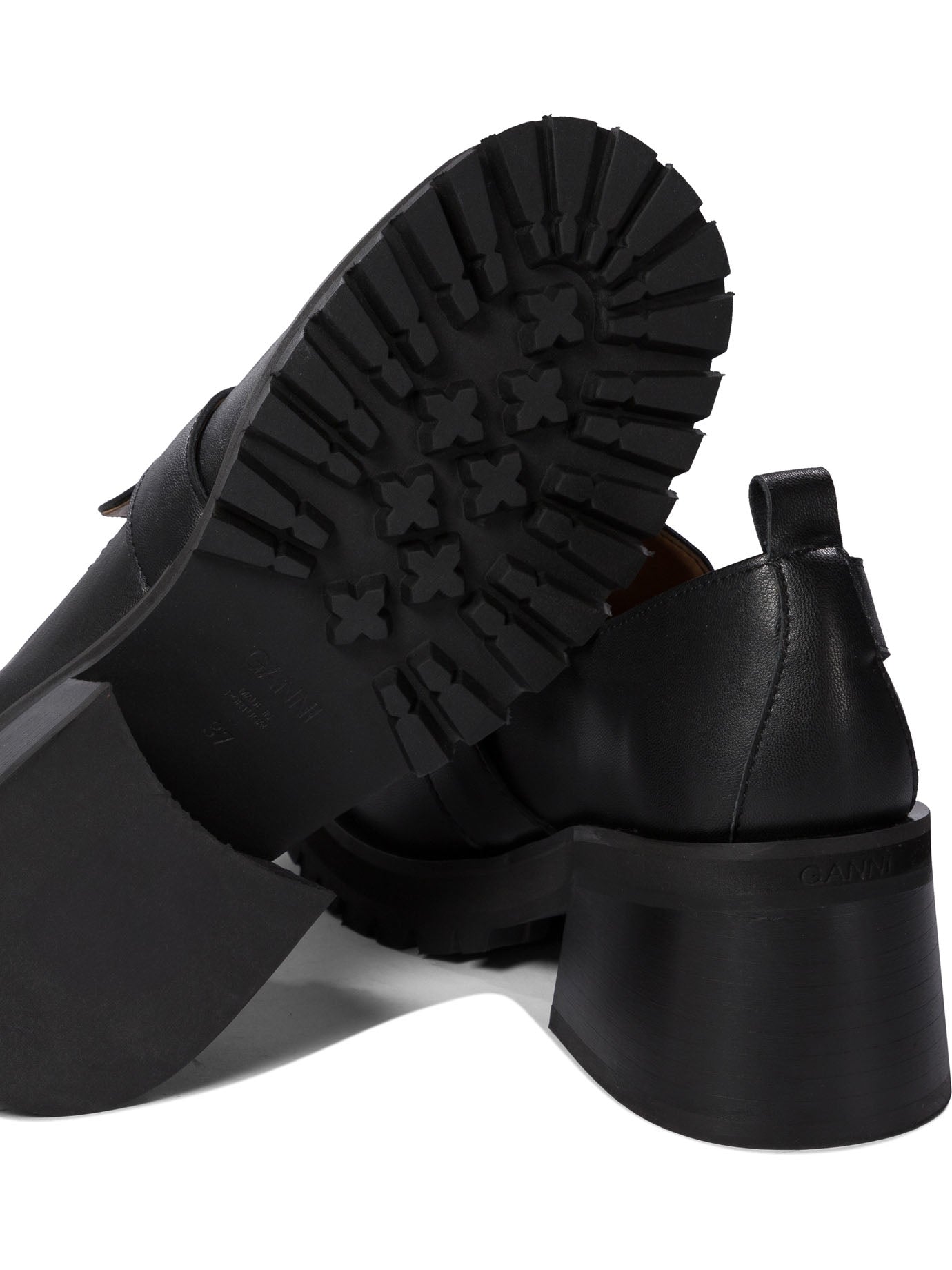 Ganni Loafers With Platform And Buckle