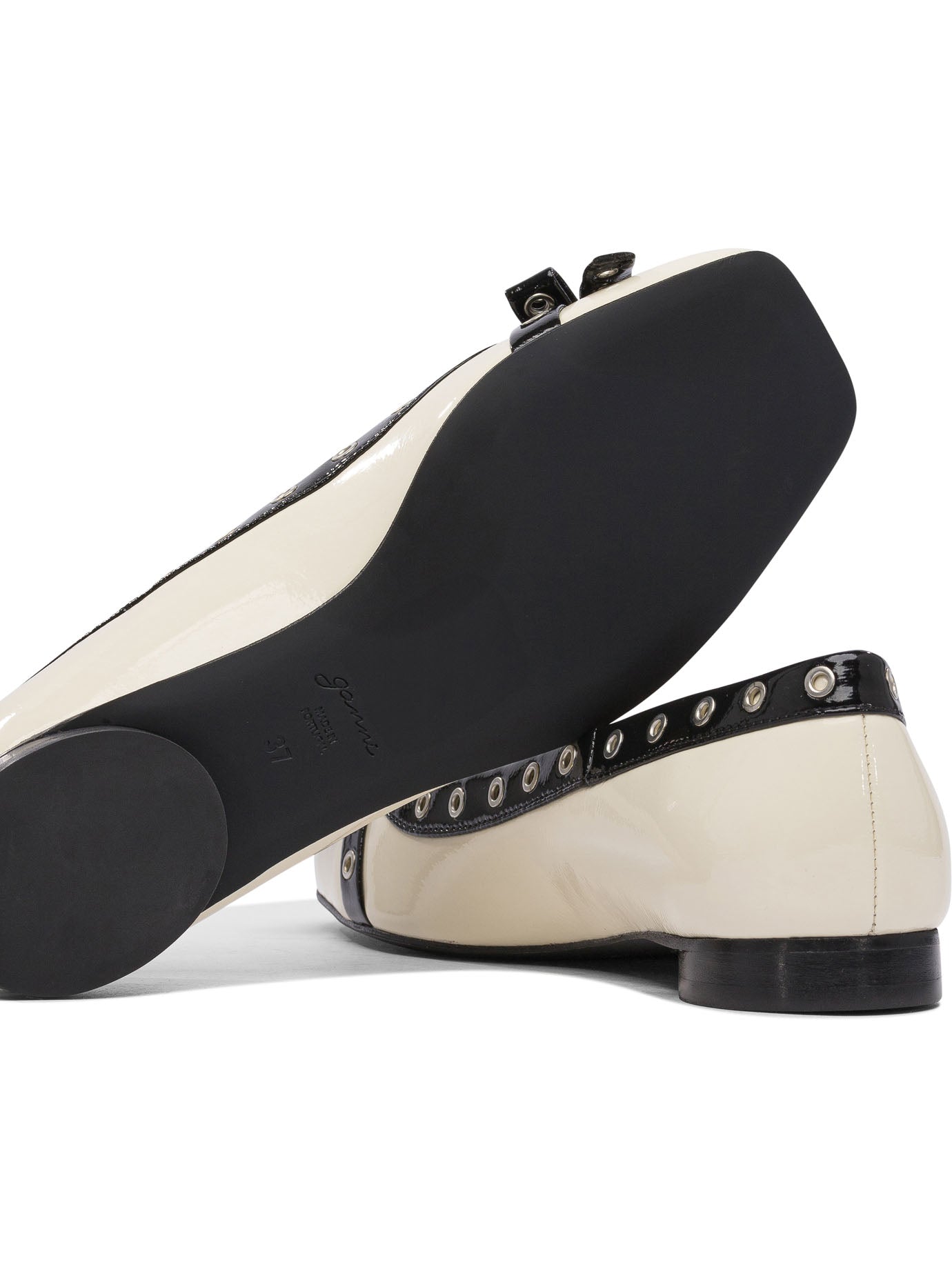 Ganni Eyelet Bow Ballet Flats