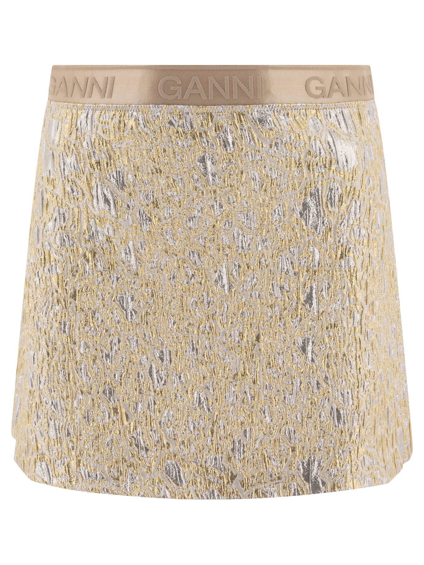 Ganni Gold And Silver Miniskirt