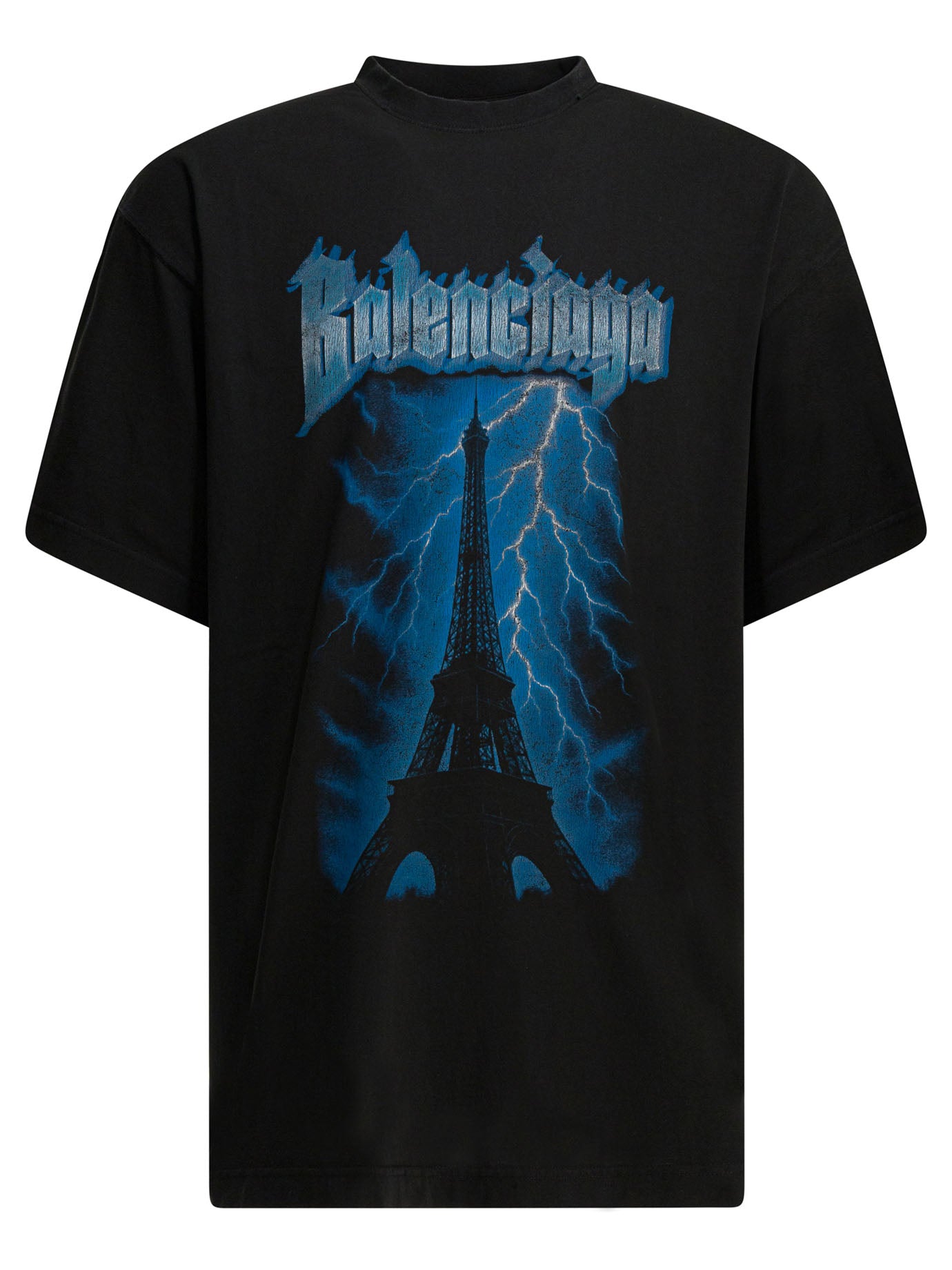 Balenciaga Paris Thunderstorm Crewneck T-Shirt