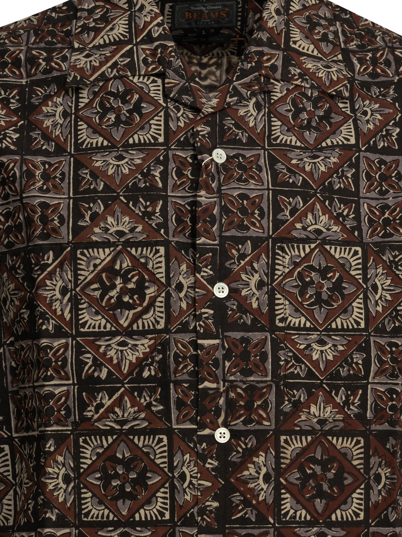 Beams Plus Block Print Casual Shirt