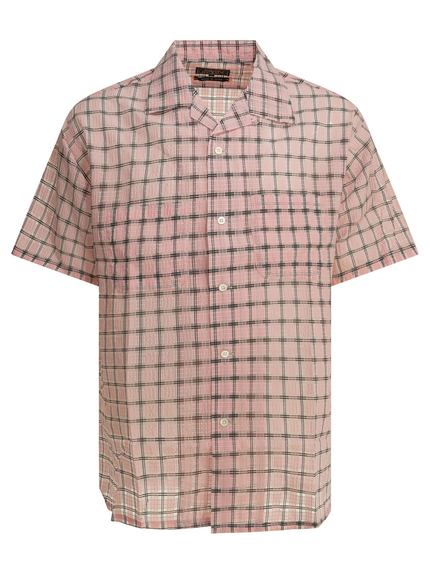 Beams Plus Open Collar Nylon Airy Plaid Casual Shirt