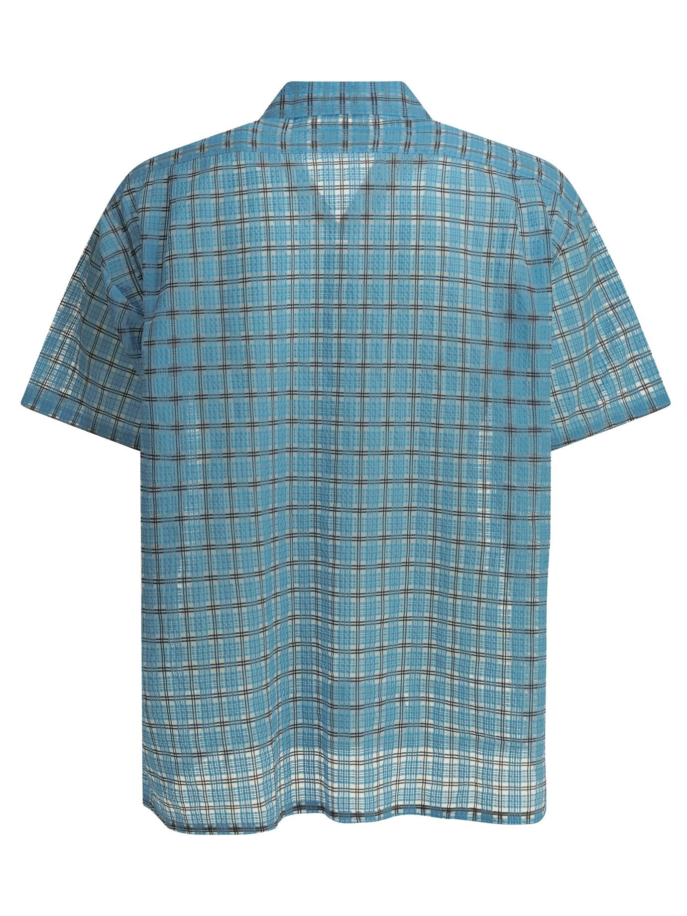 Beams Plus Open Collar Nylon Airy Plaid Casual Shirt