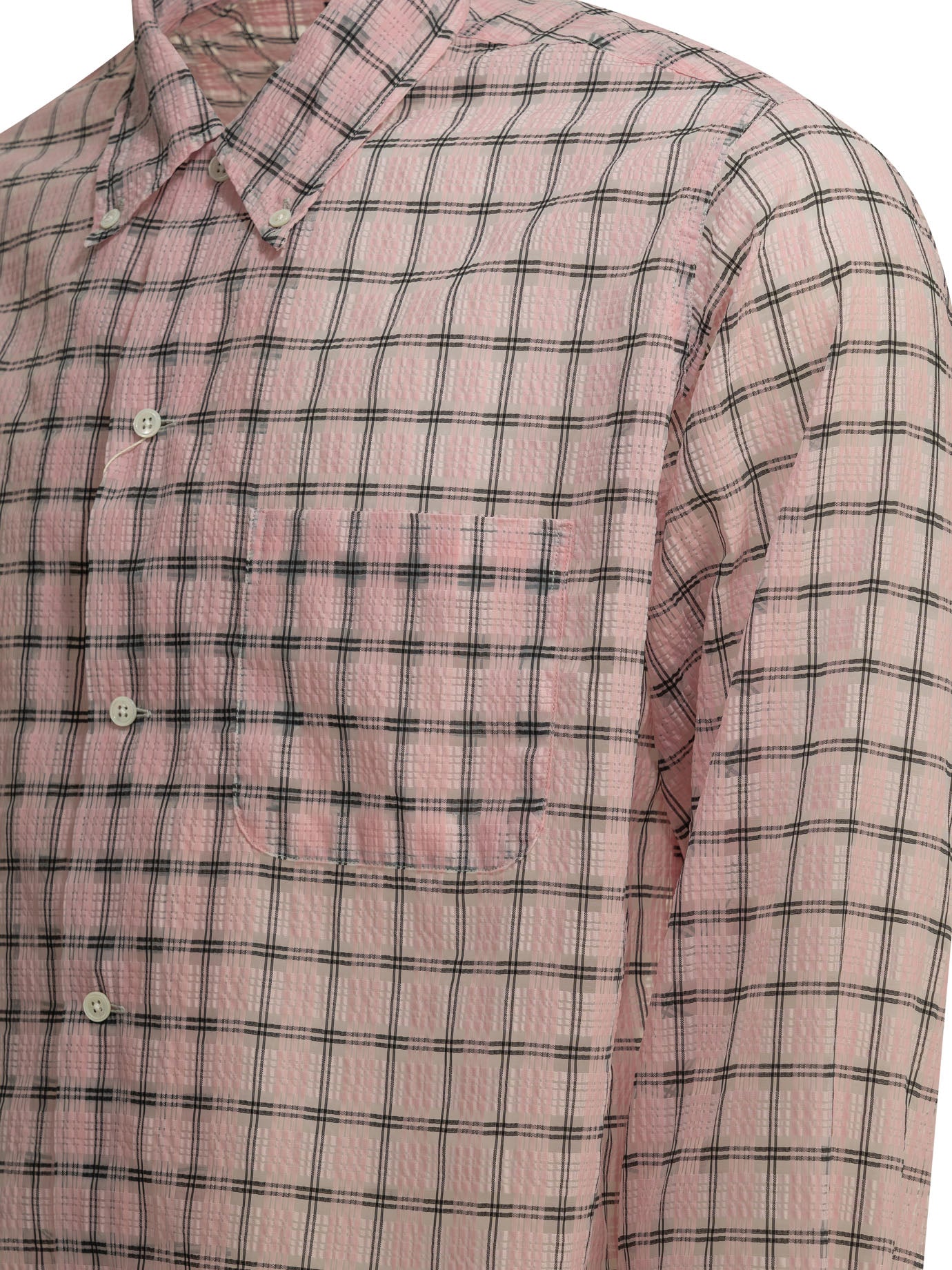 Beams Plus Open Db Nylon Airy Plaid Casual Shirt
