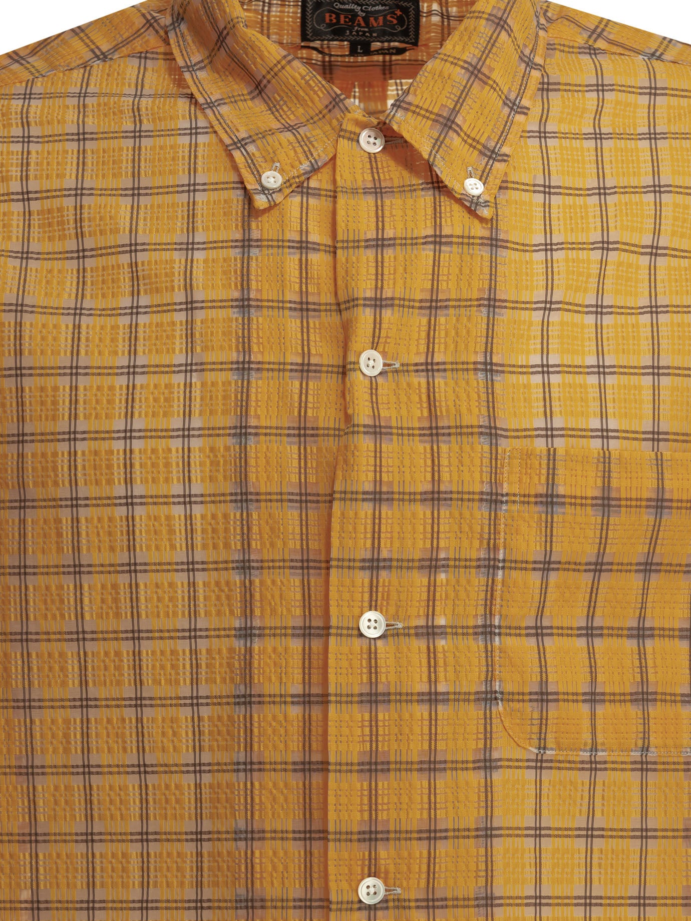Beams Plus Open Db Nylon Airy Plaid Casual Shirt