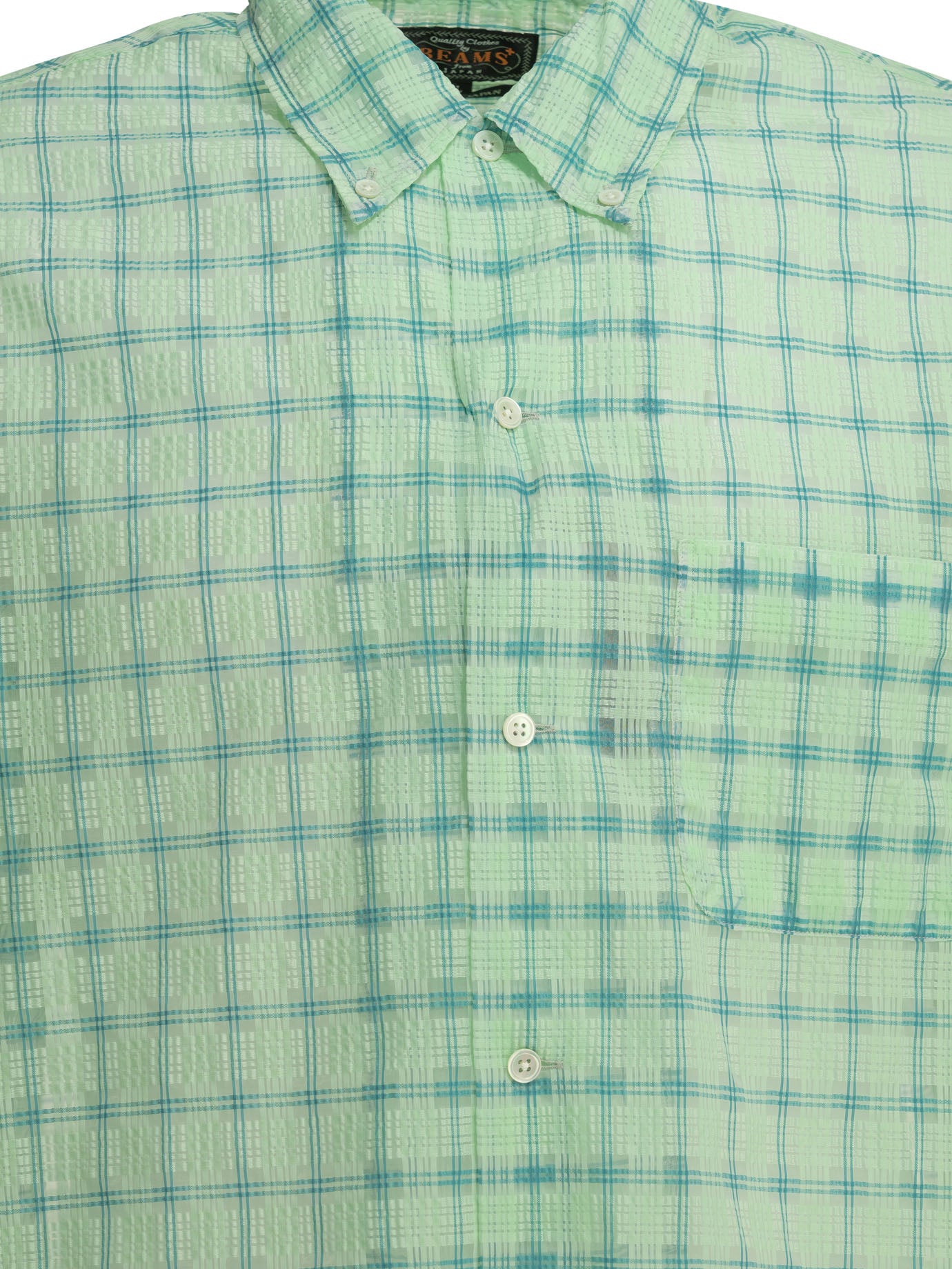 Beams Plus Open Db Nylon Airy Plaid Casual Shirt