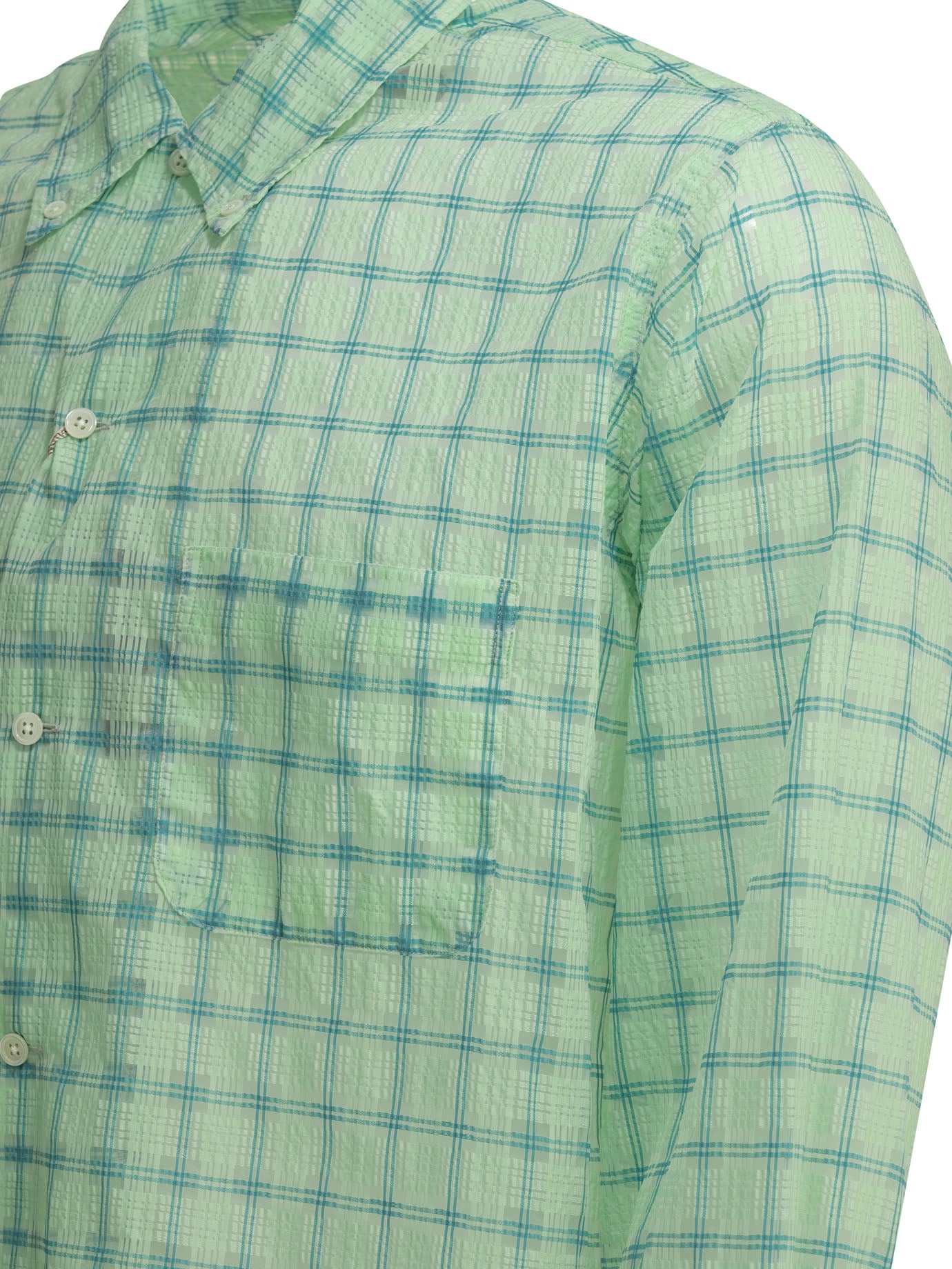 Beams Plus Open Db Nylon Airy Plaid Casual Shirt