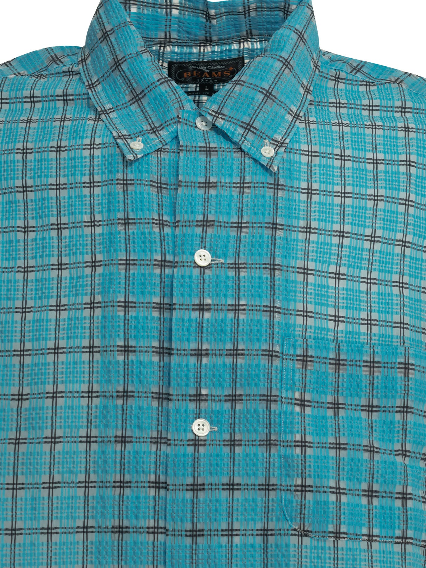 Beams Plus Open Db Nylon Airy Plaid Casual Shirt