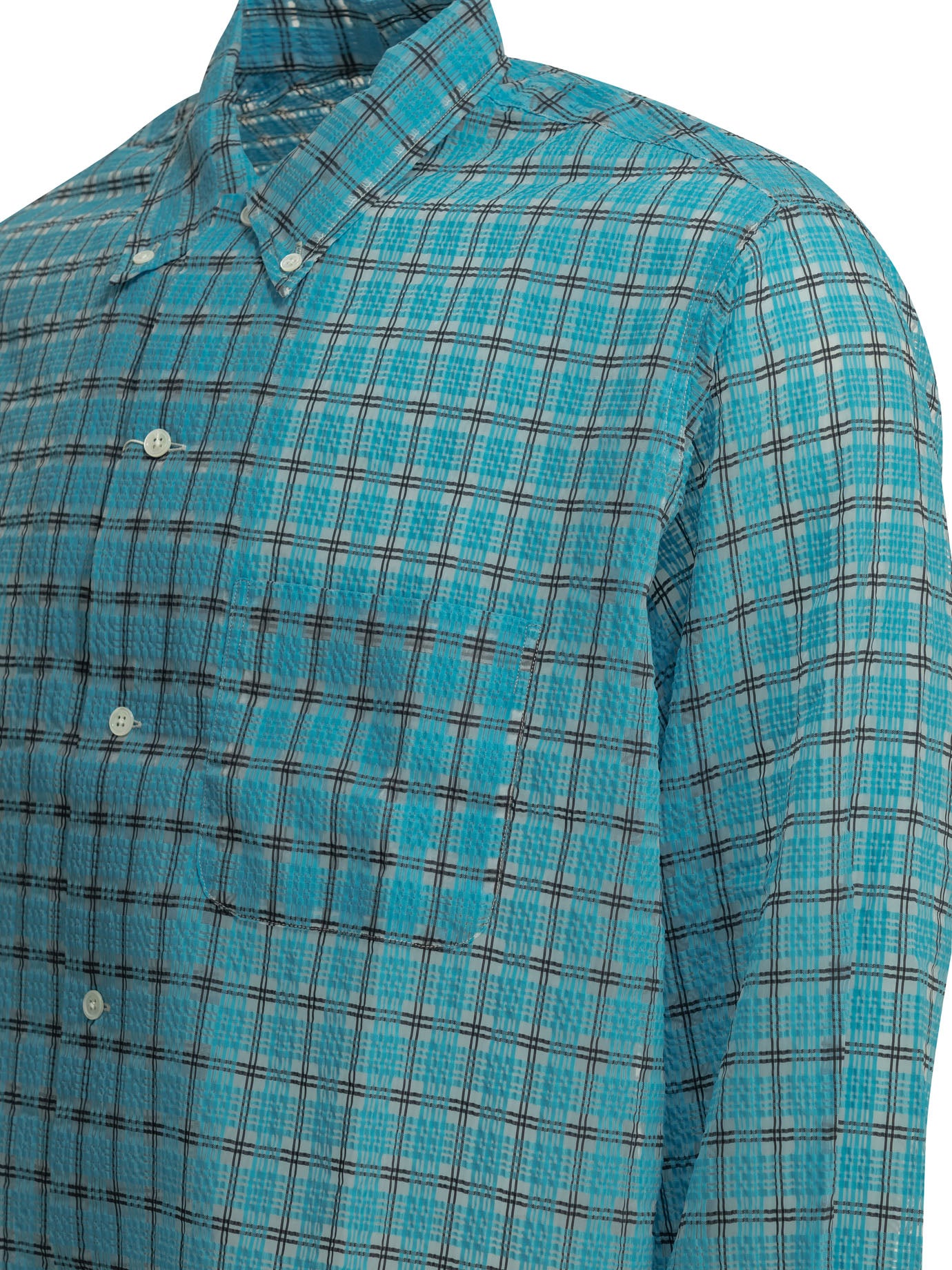 Beams Plus Open Db Nylon Airy Plaid Casual Shirt