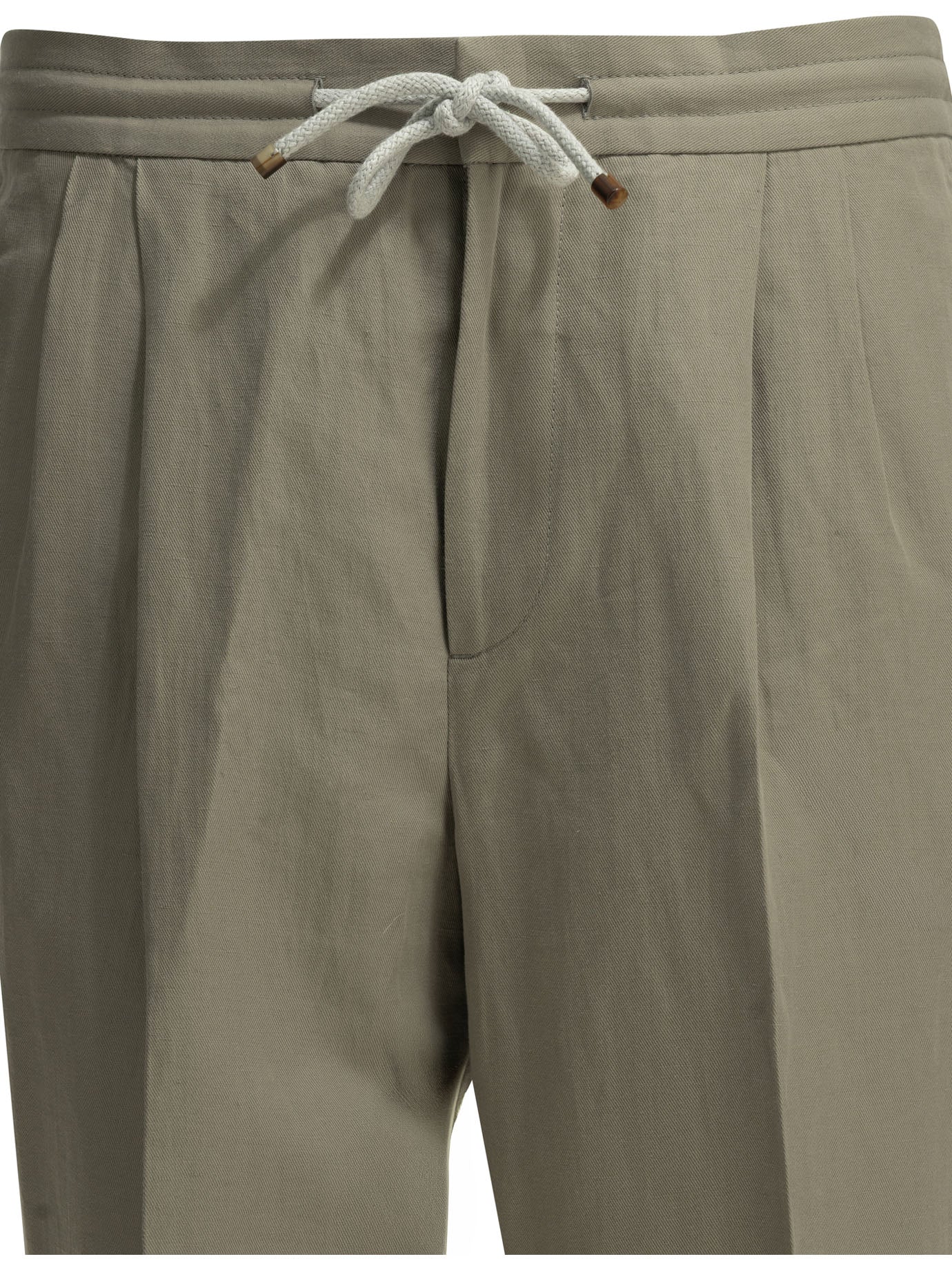 Brunello Cucinelli Casual Linen And Cotton Pants