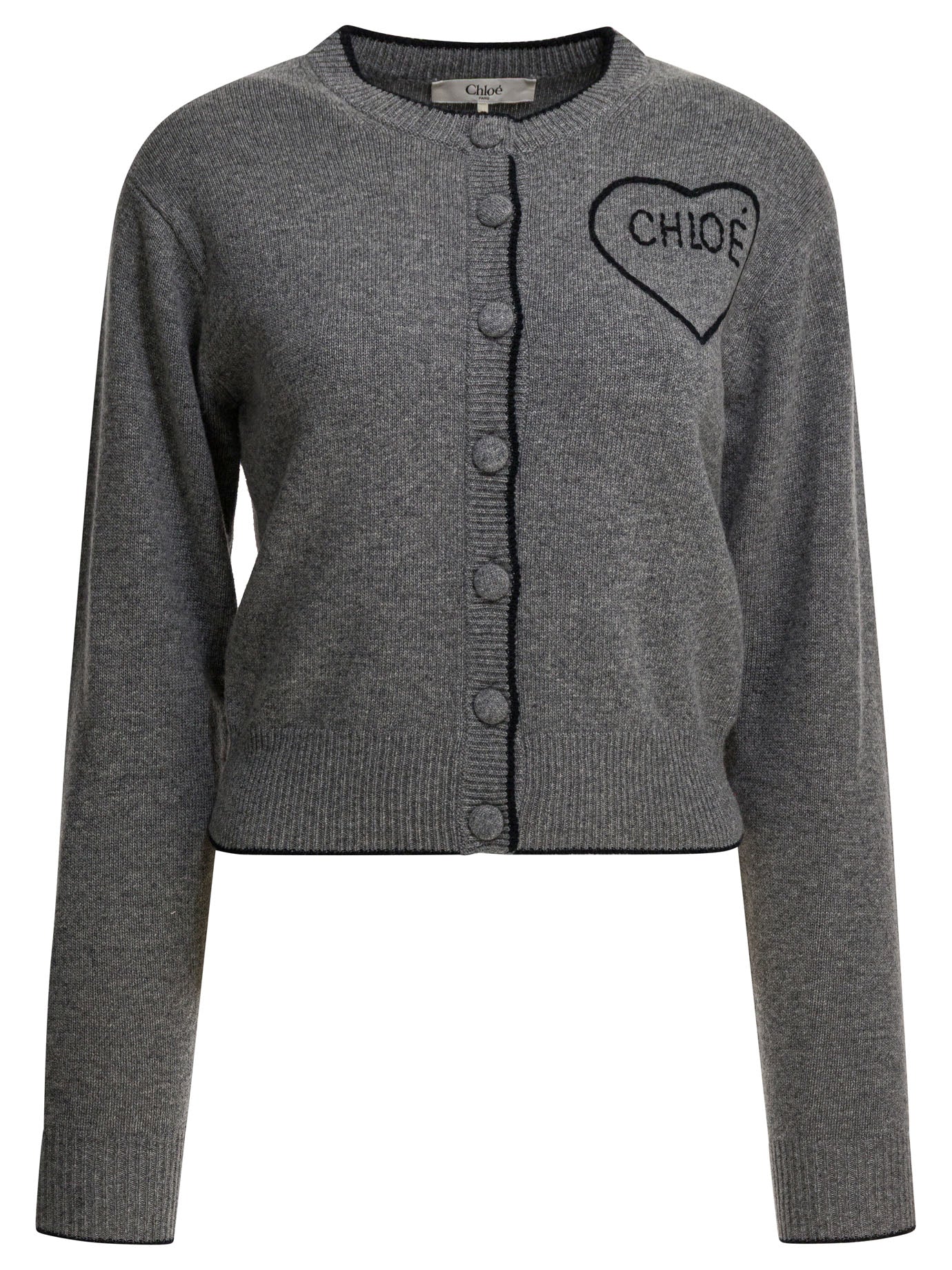 Chloé Wool And Cashmere Cardigan With Logo
