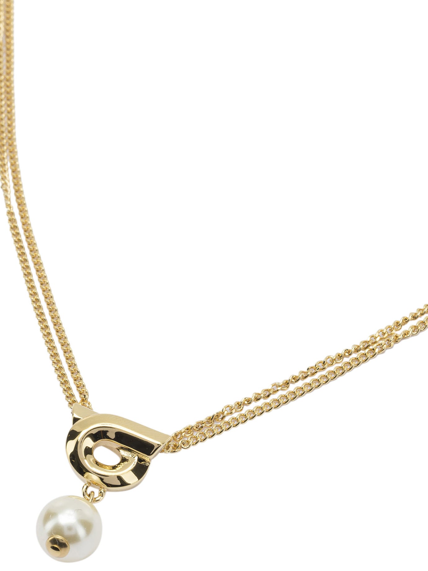 Ferragamo Gancini Necklace With Pearl