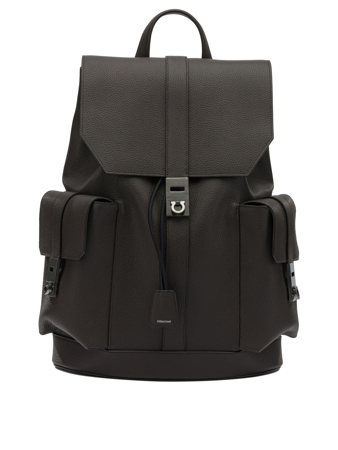 Ferragamo Double Pocket Leather Backpack