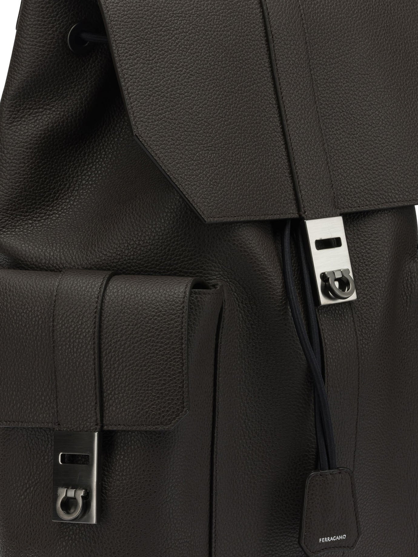 Ferragamo Double Pocket Leather Backpack