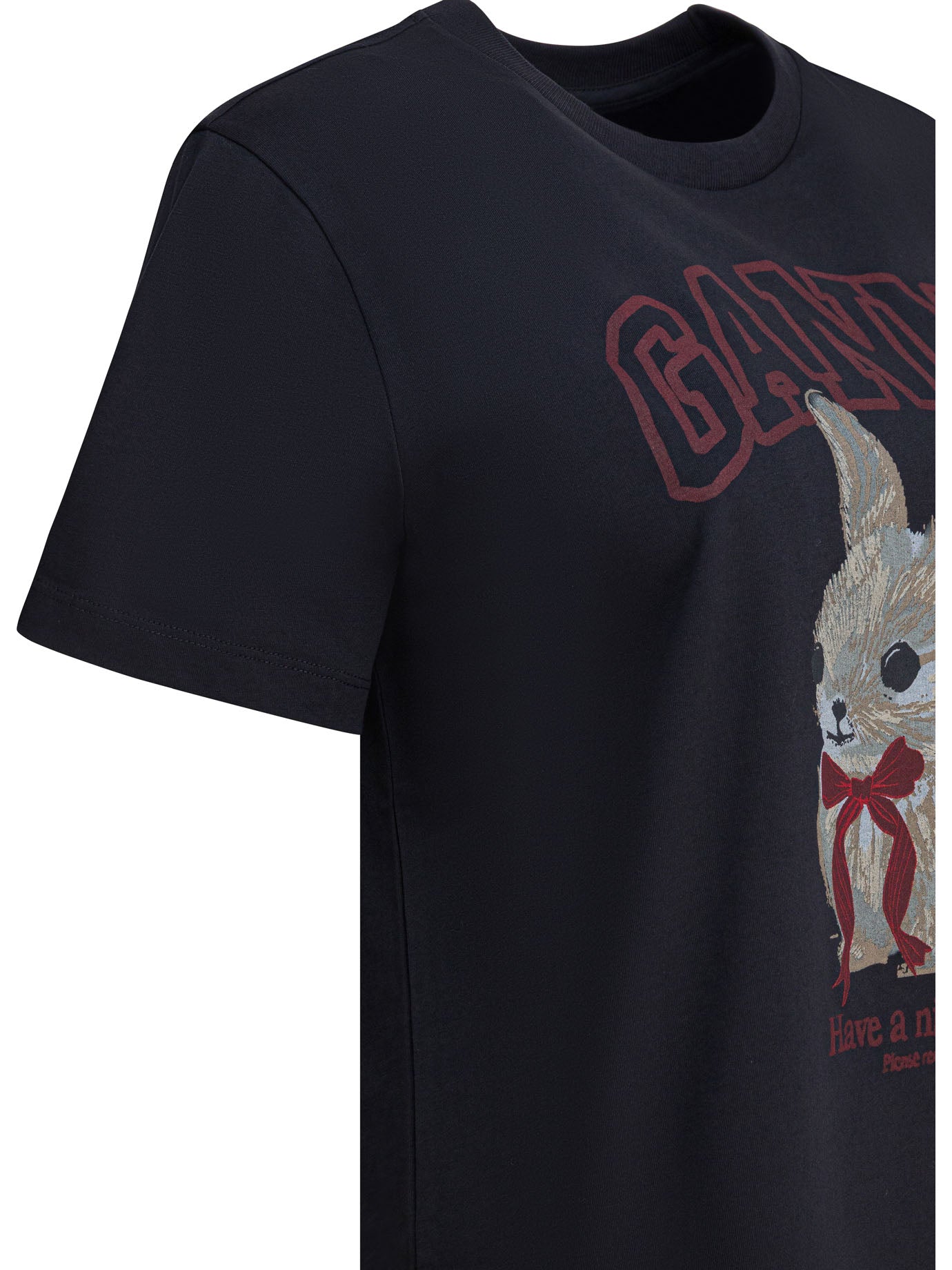 Ganni Bunny Cotton T-Shirt