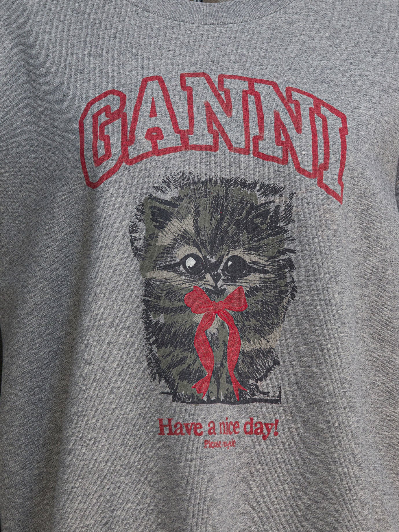 Ganni Margot Kitty Print Crewneck Sweatshirt