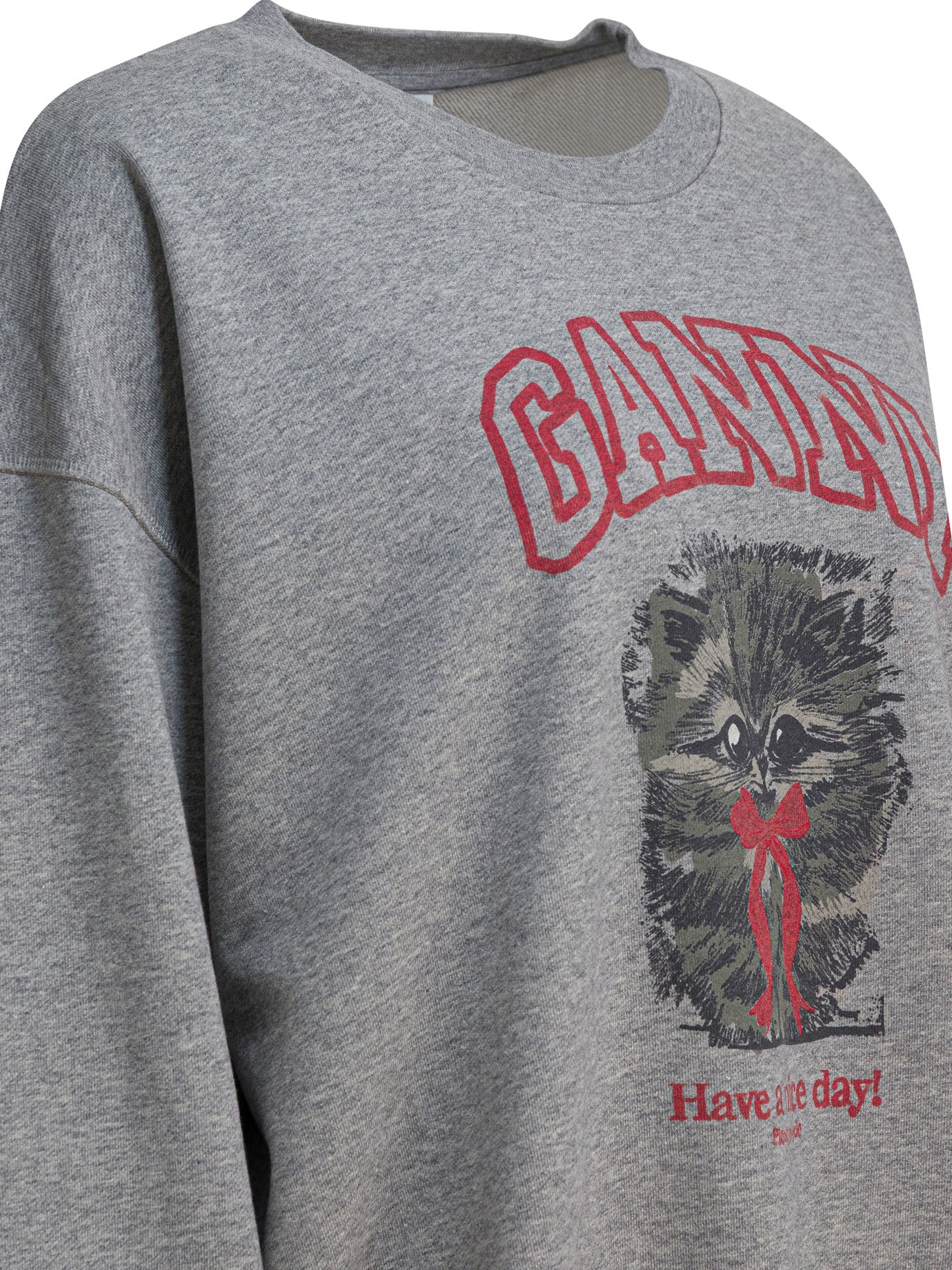 Ganni Margot Kitty Print Crewneck Sweatshirt