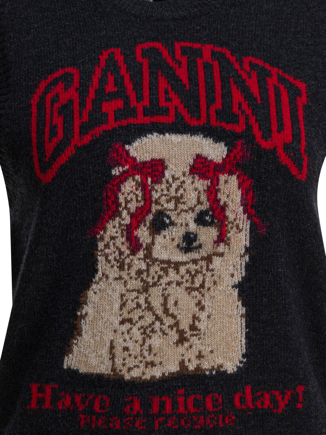Ganni Wool Vest With Logo