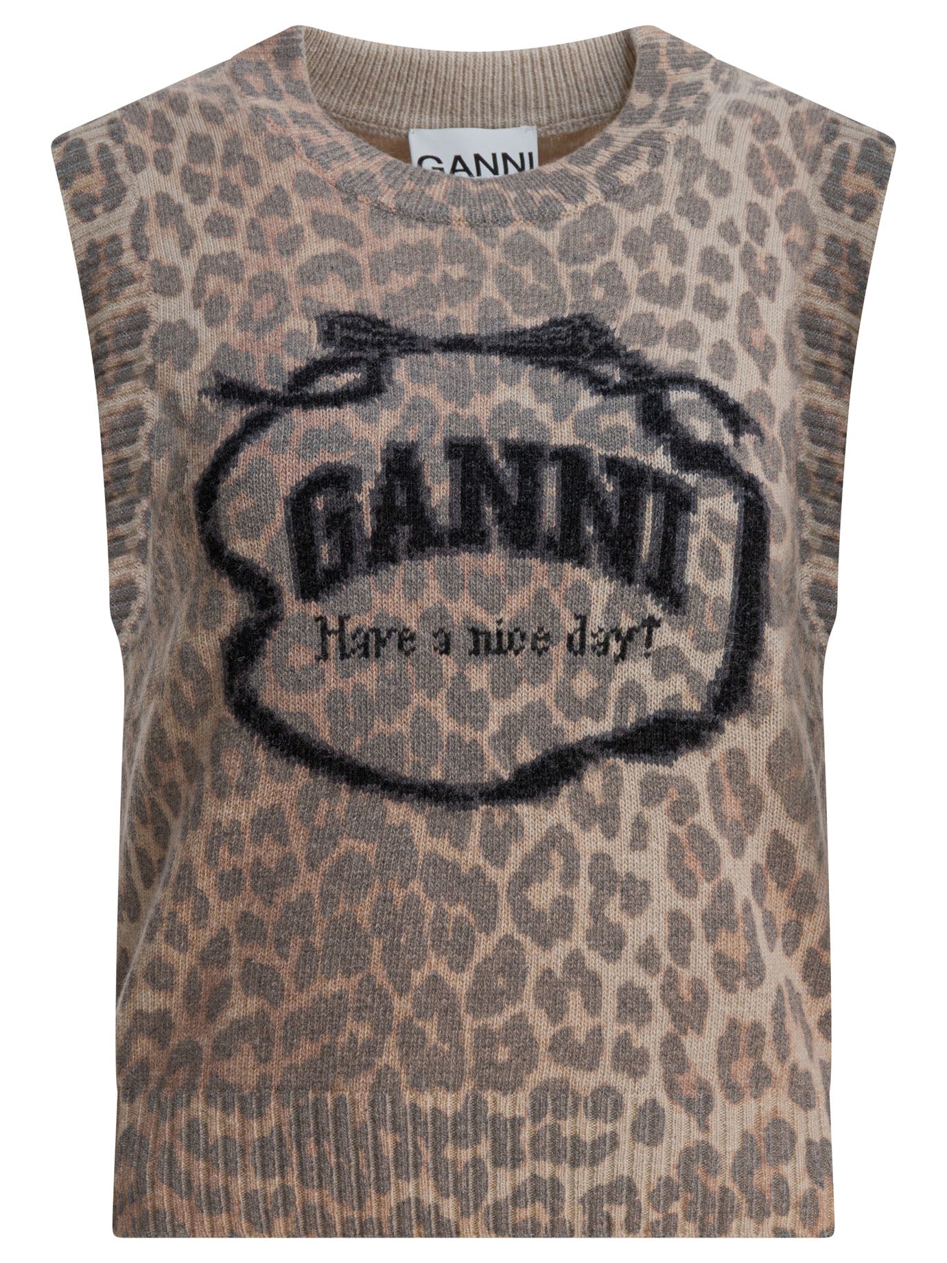 Ganni Wool Vest With Logo