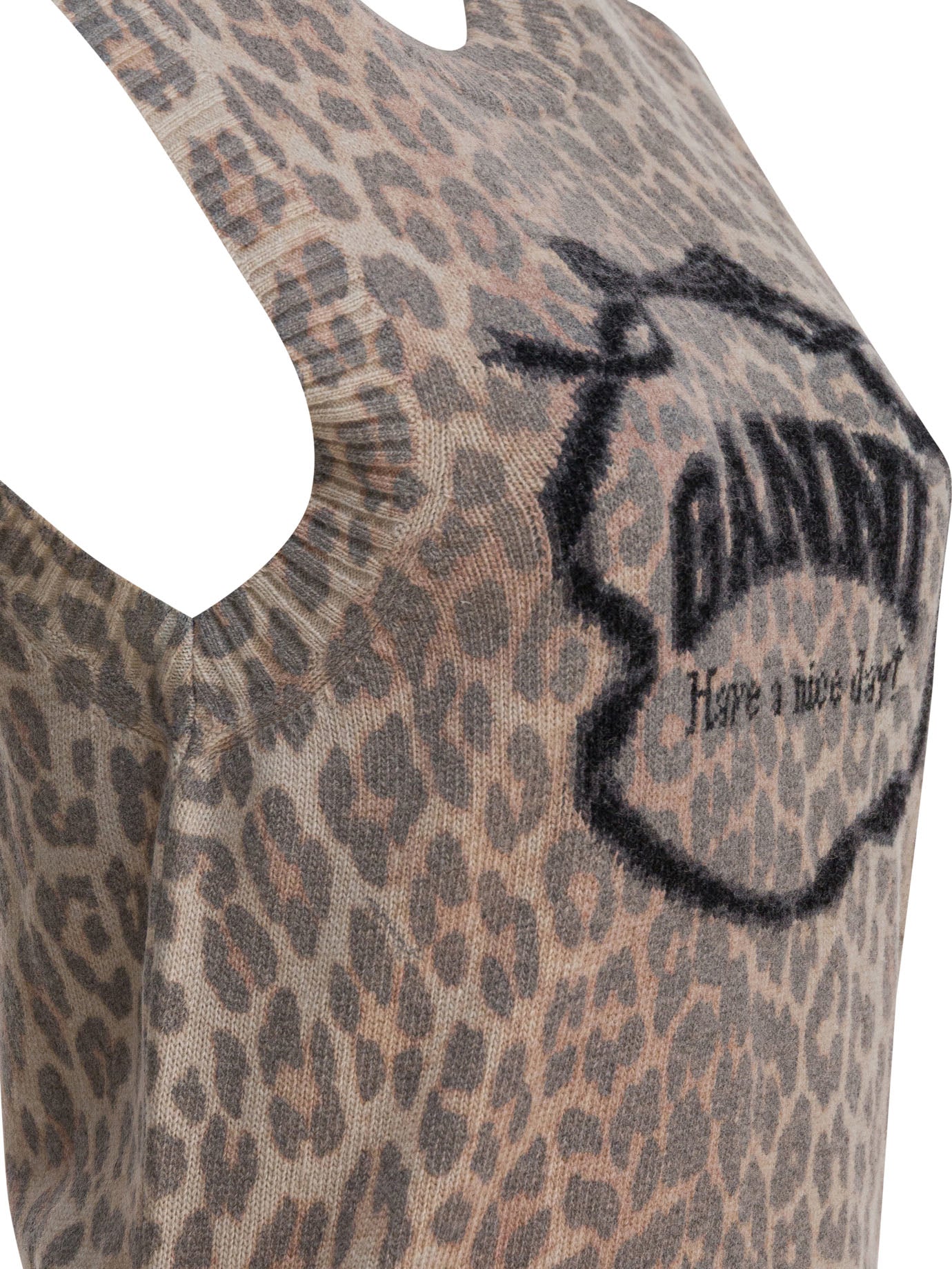 Ganni Wool Vest With Logo