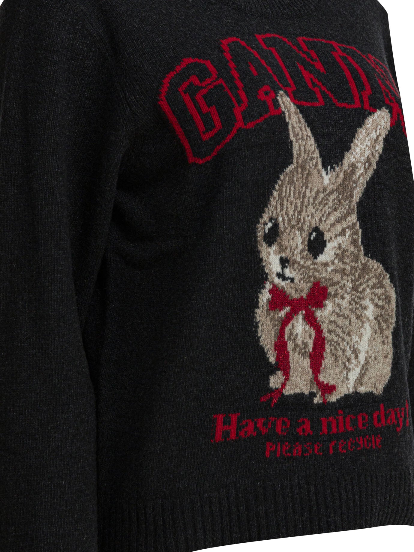 Ganni Wool Sweater With Print