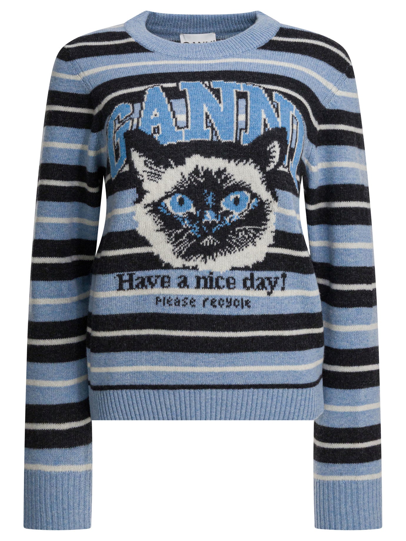 Ganni Wool Sweater With Print