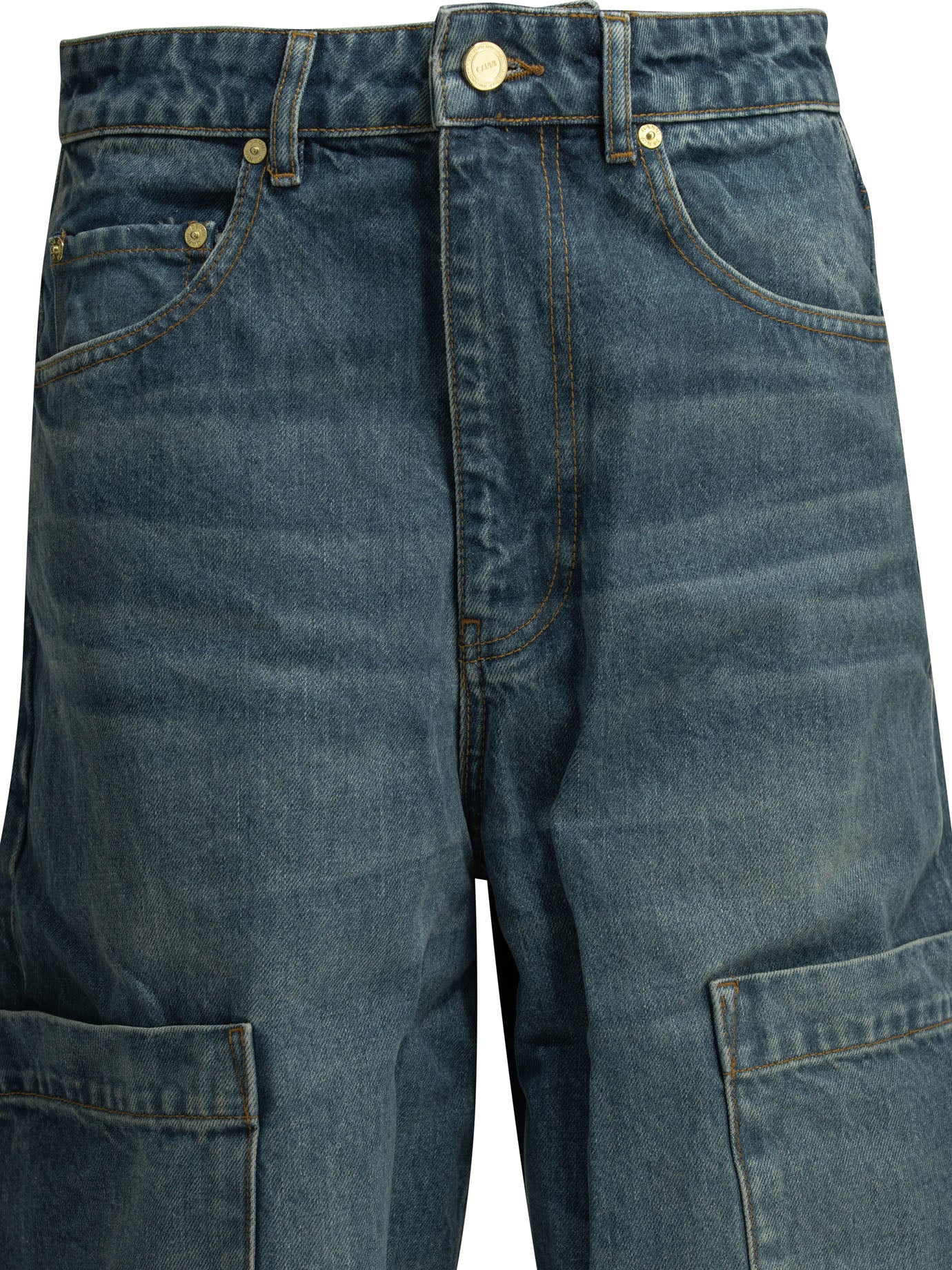 Ganni Baggy Cargo Wide Leg Jeans