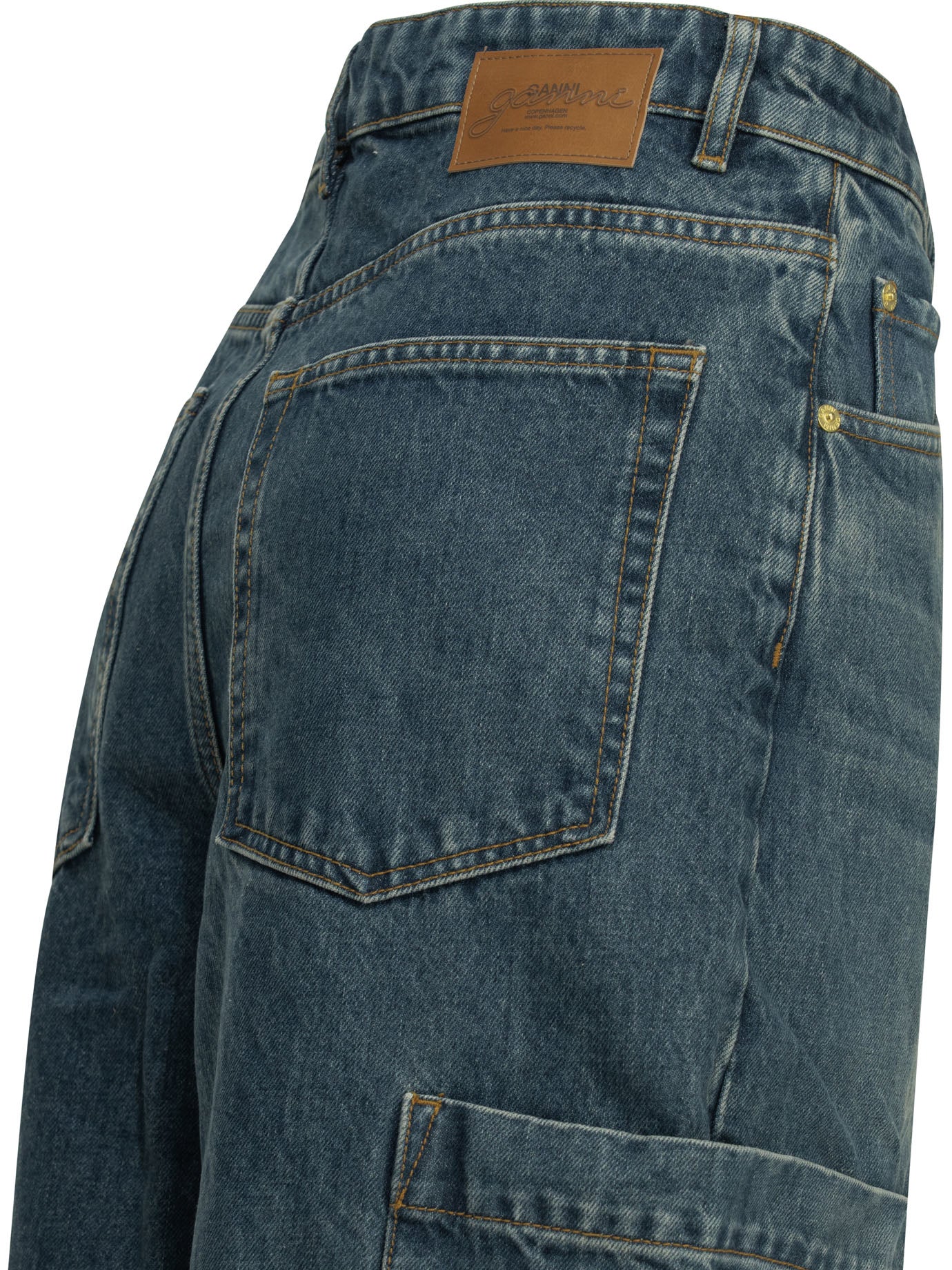 Ganni Baggy Cargo Wide Leg Jeans