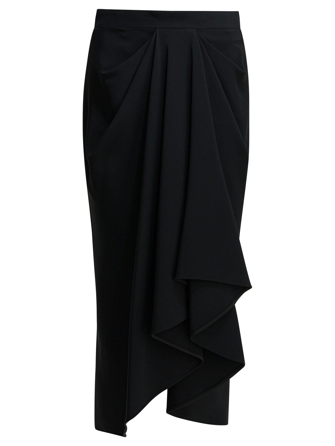 Givenchy Draped Crepe Cady Midi Skirt