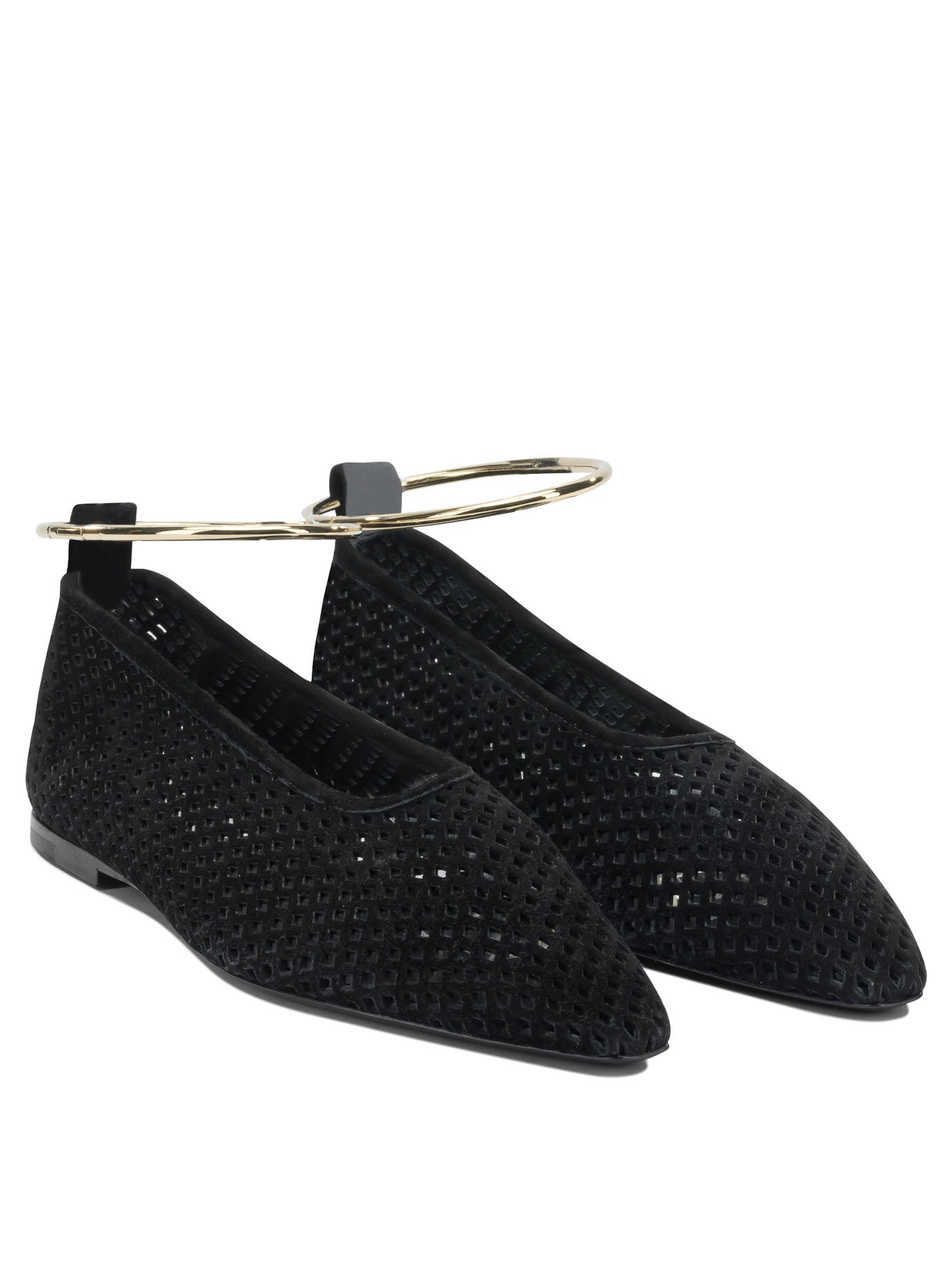Jil Sander Suede Perforated Ballet Flats