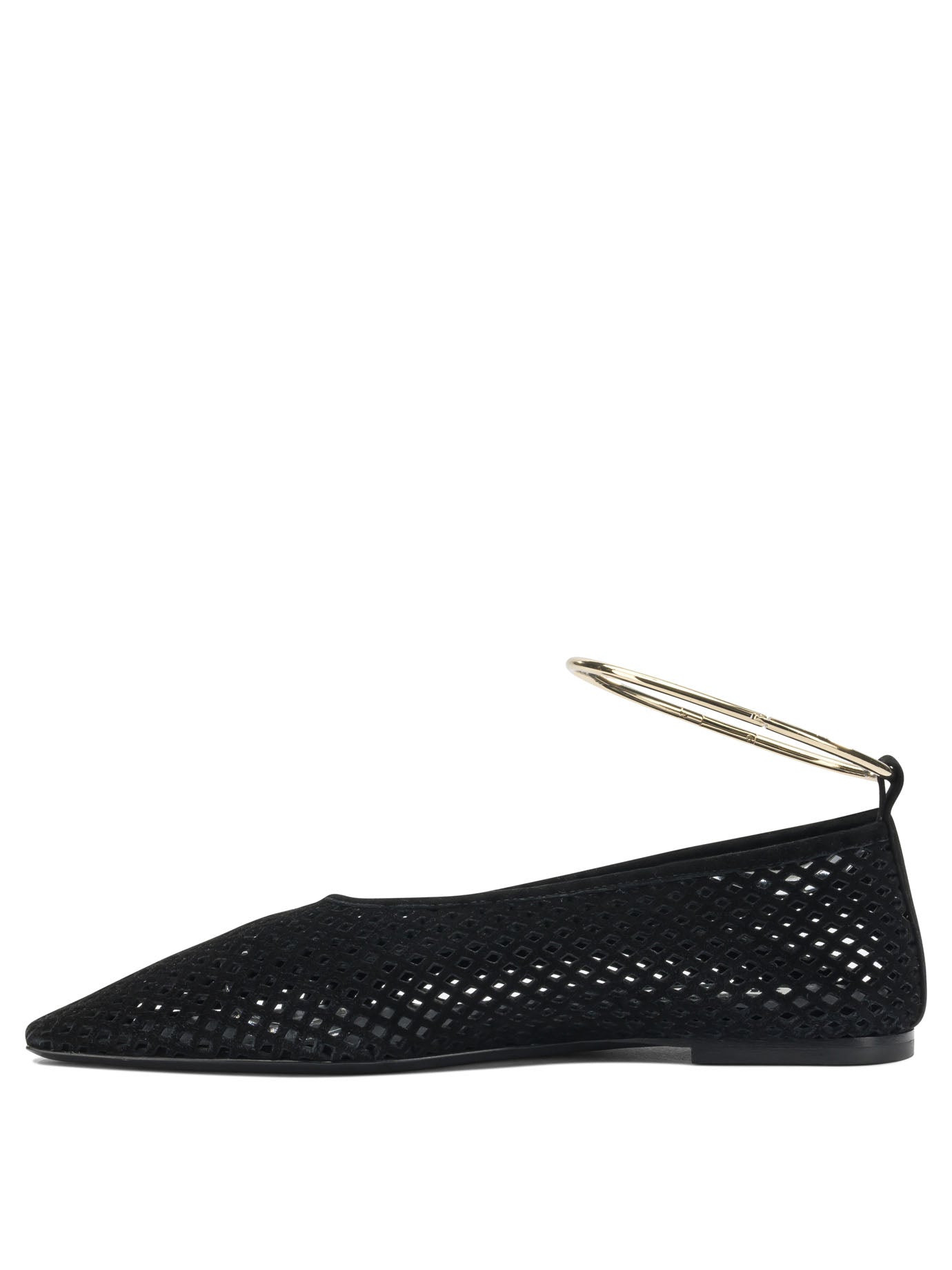Jil Sander Suede Perforated Ballet Flats