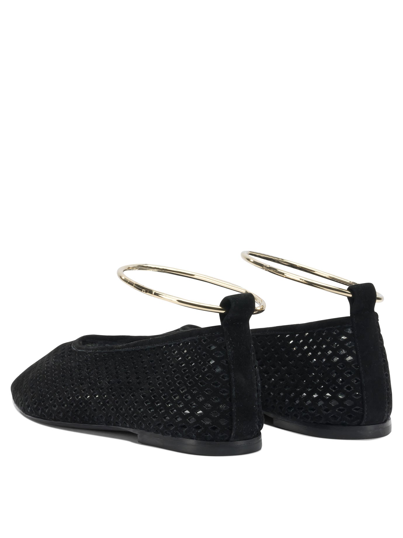 Jil Sander Suede Perforated Ballet Flats